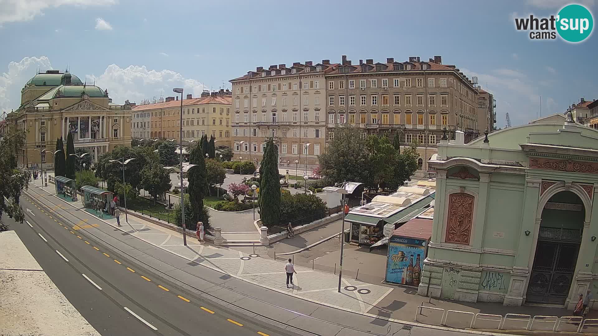 Webcam Rijeka – Park et Théâtre national croate Ivan pl. Zajc