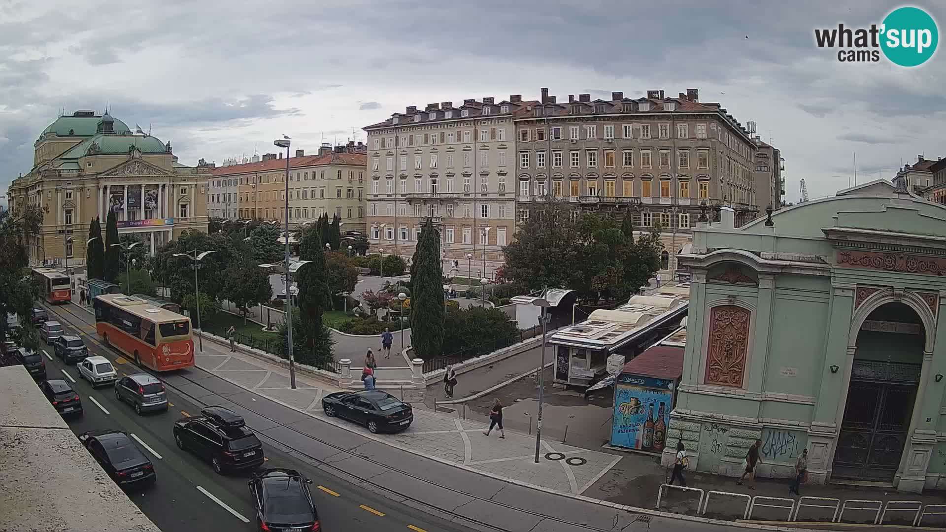 Webcam Fiume – Parco e Teatro nazionale Croato Ivan pl. Zajc