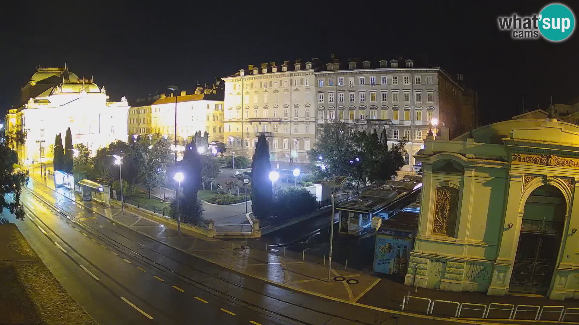 Webcam Fiume – Parco e Teatro nazionale Croato Ivan pl. Zajc