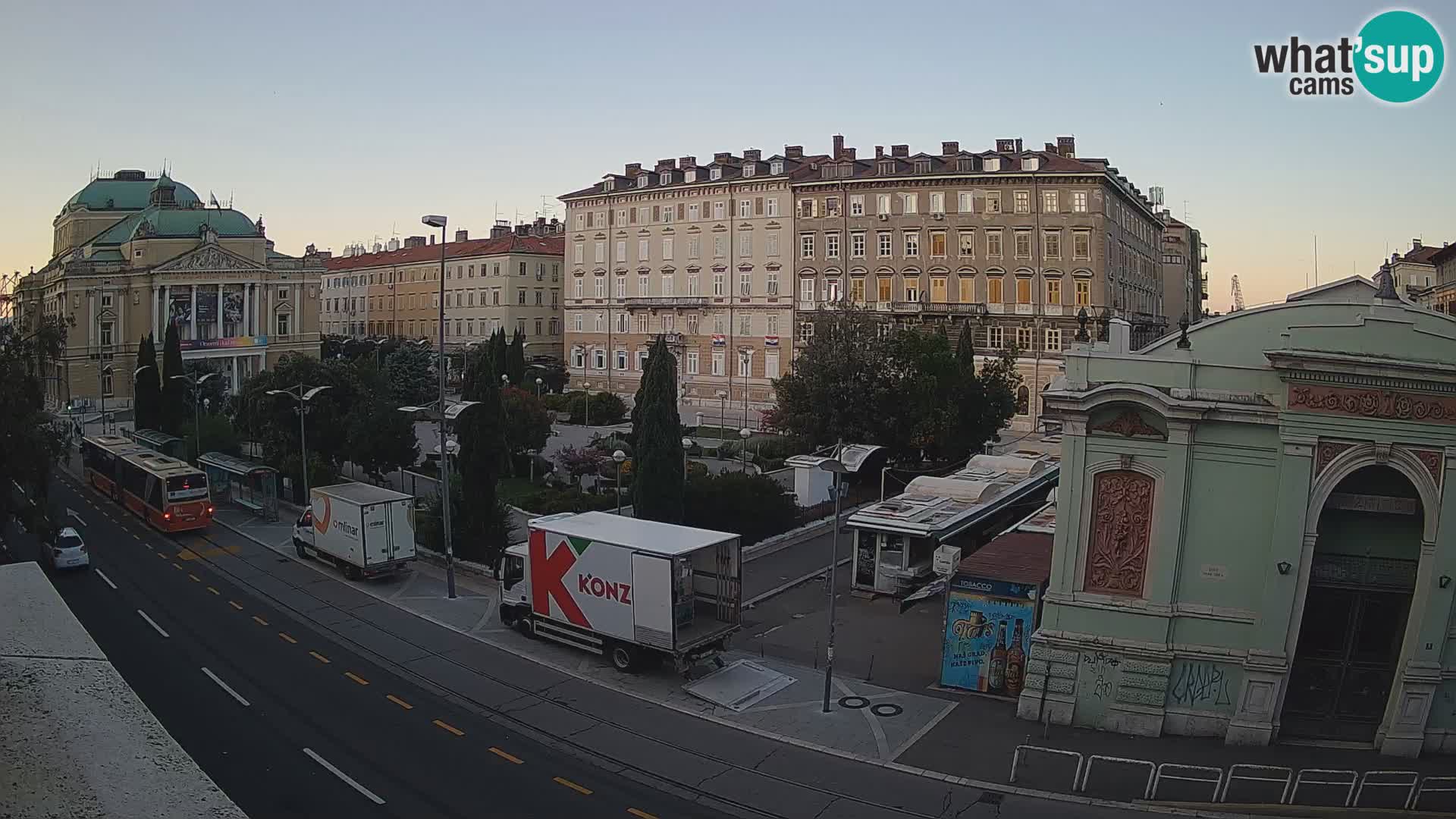 Webcam Fiume – Parco e Teatro nazionale Croato Ivan pl. Zajc