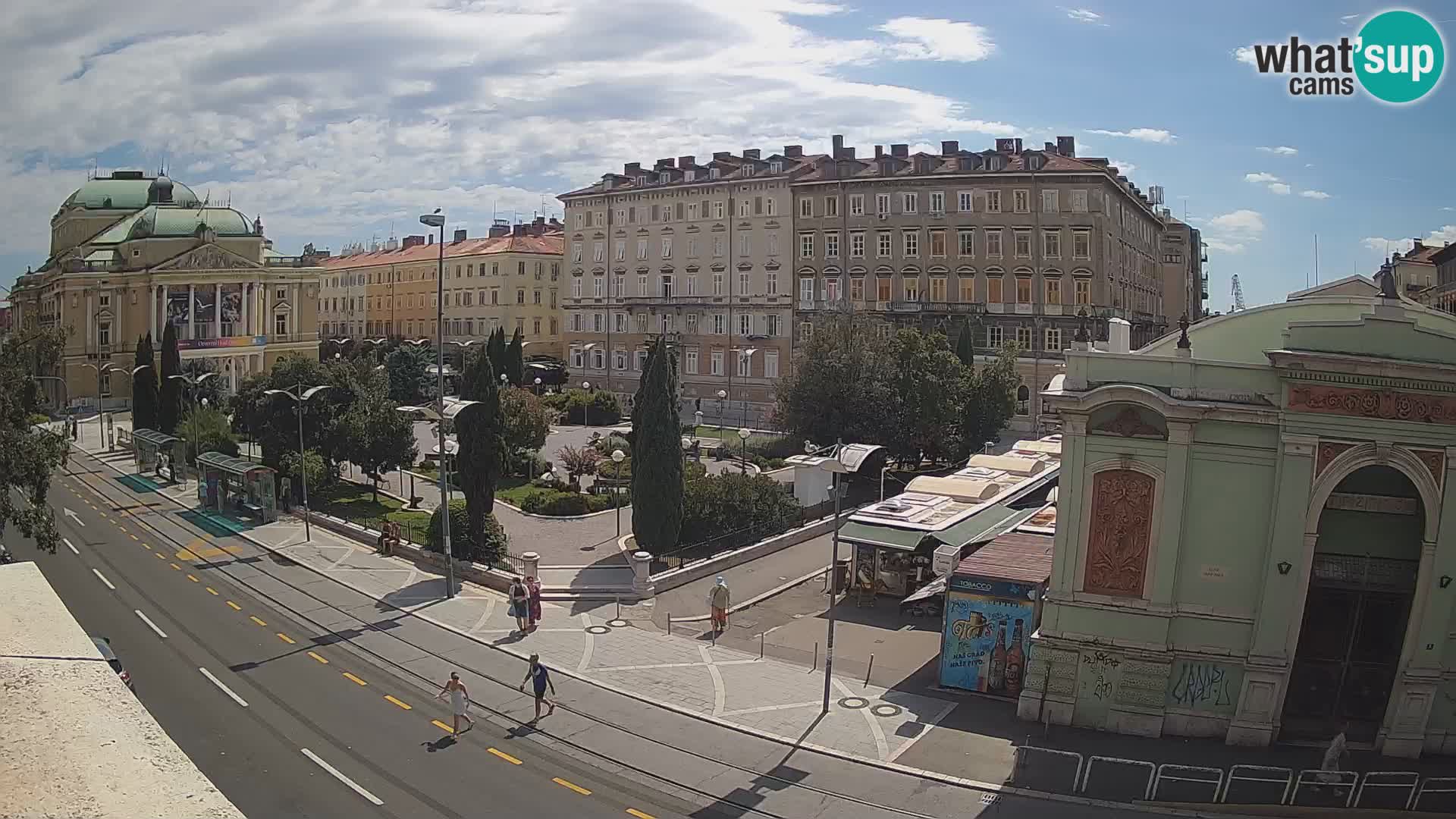Webcam Rijeka – Park et Théâtre national croate Ivan pl. Zajc