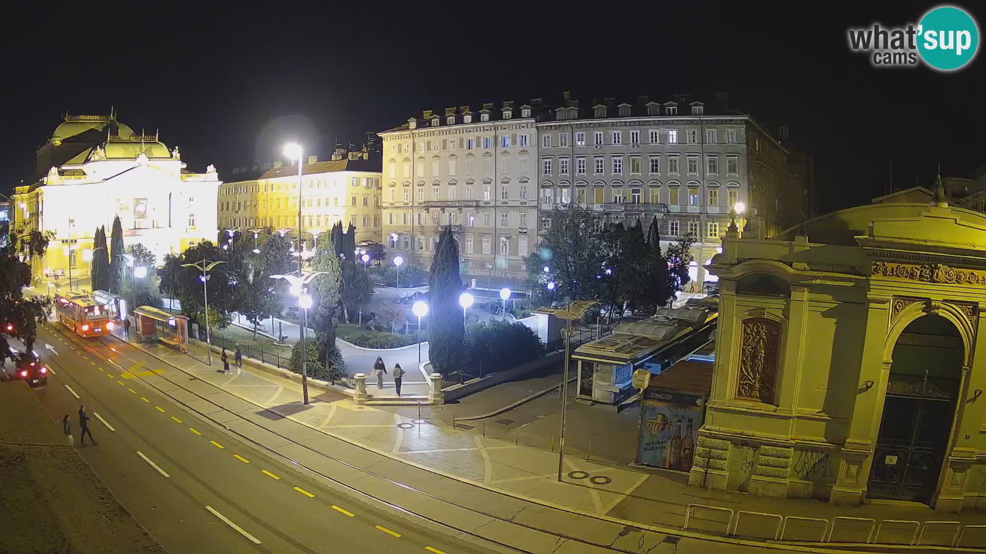 Webcam Rijeka – Park et Théâtre national croate Ivan pl. Zajc