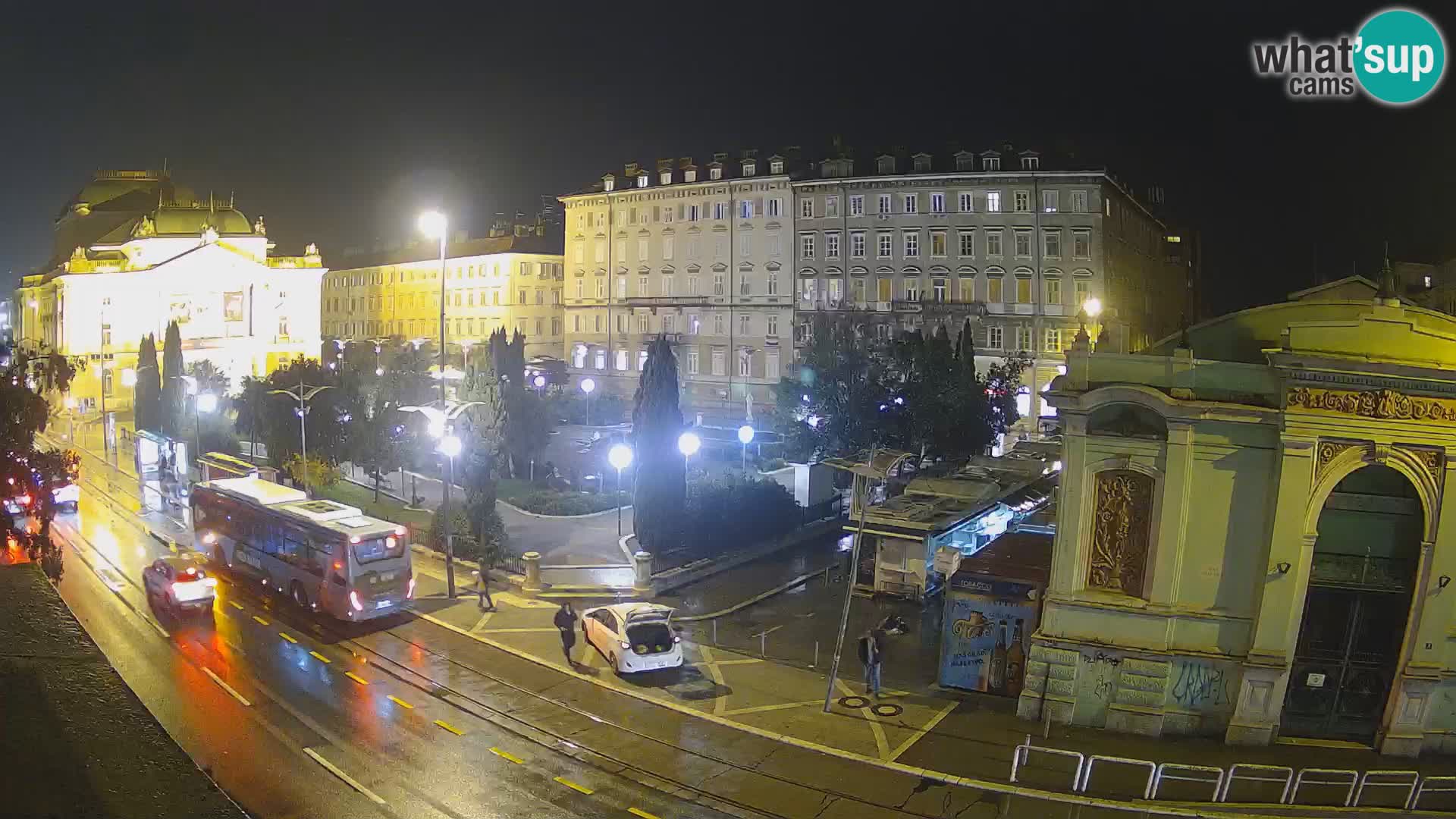 Webcam Fiume – Parco e Teatro nazionale Croato Ivan pl. Zajc