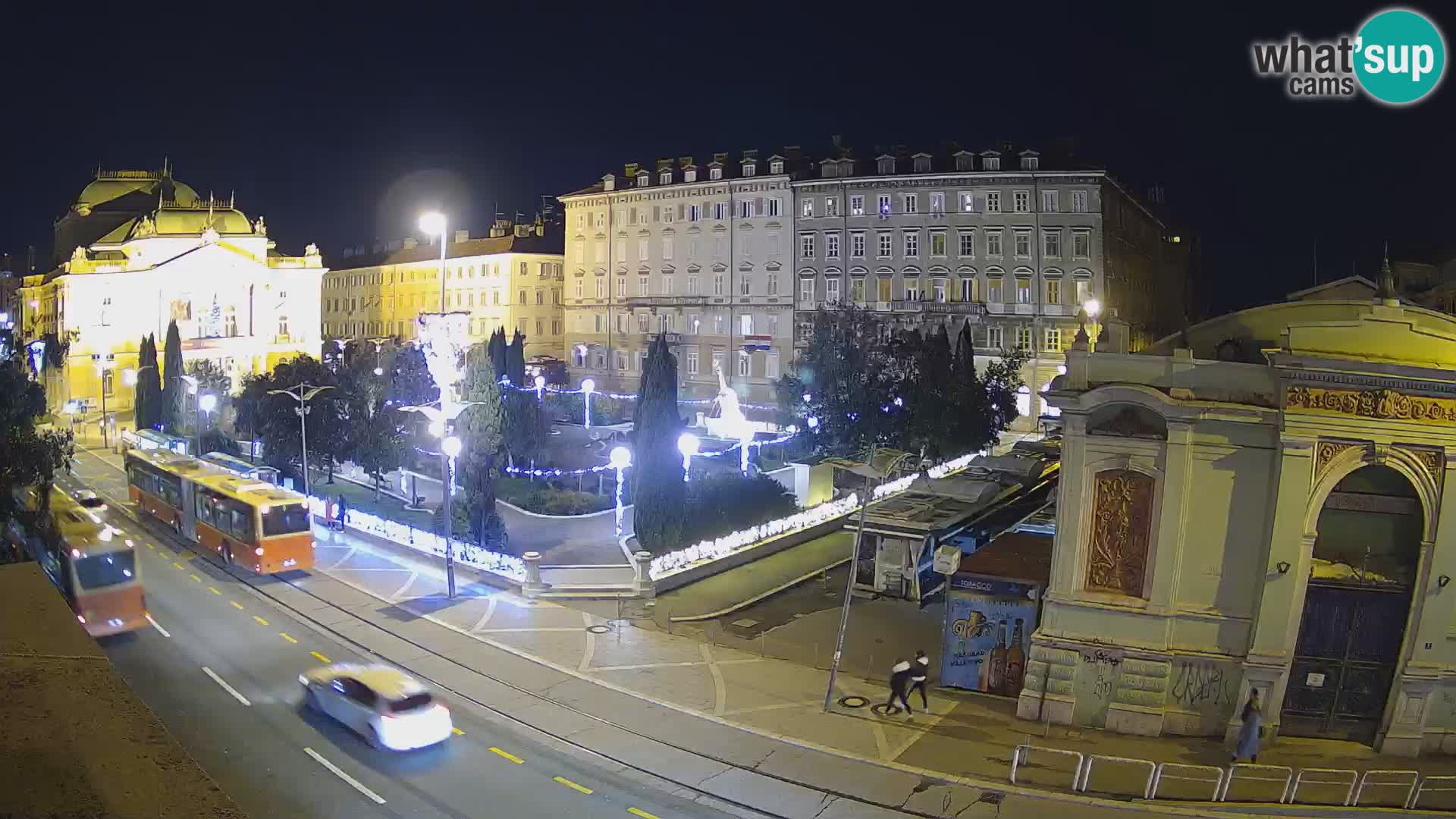 Webcam Rijeka – Park et Théâtre national croate Ivan pl. Zajc