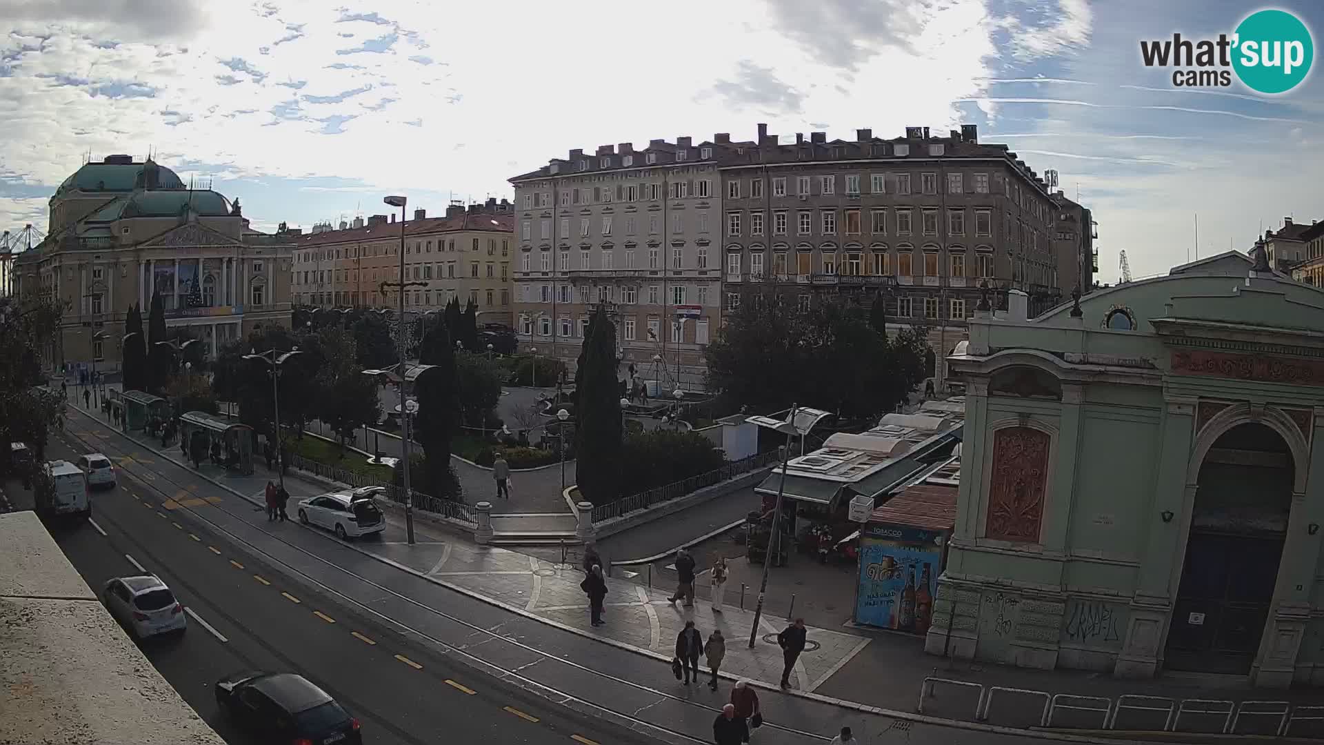 Webcam Rijeka – Park et Théâtre national croate Ivan pl. Zajc