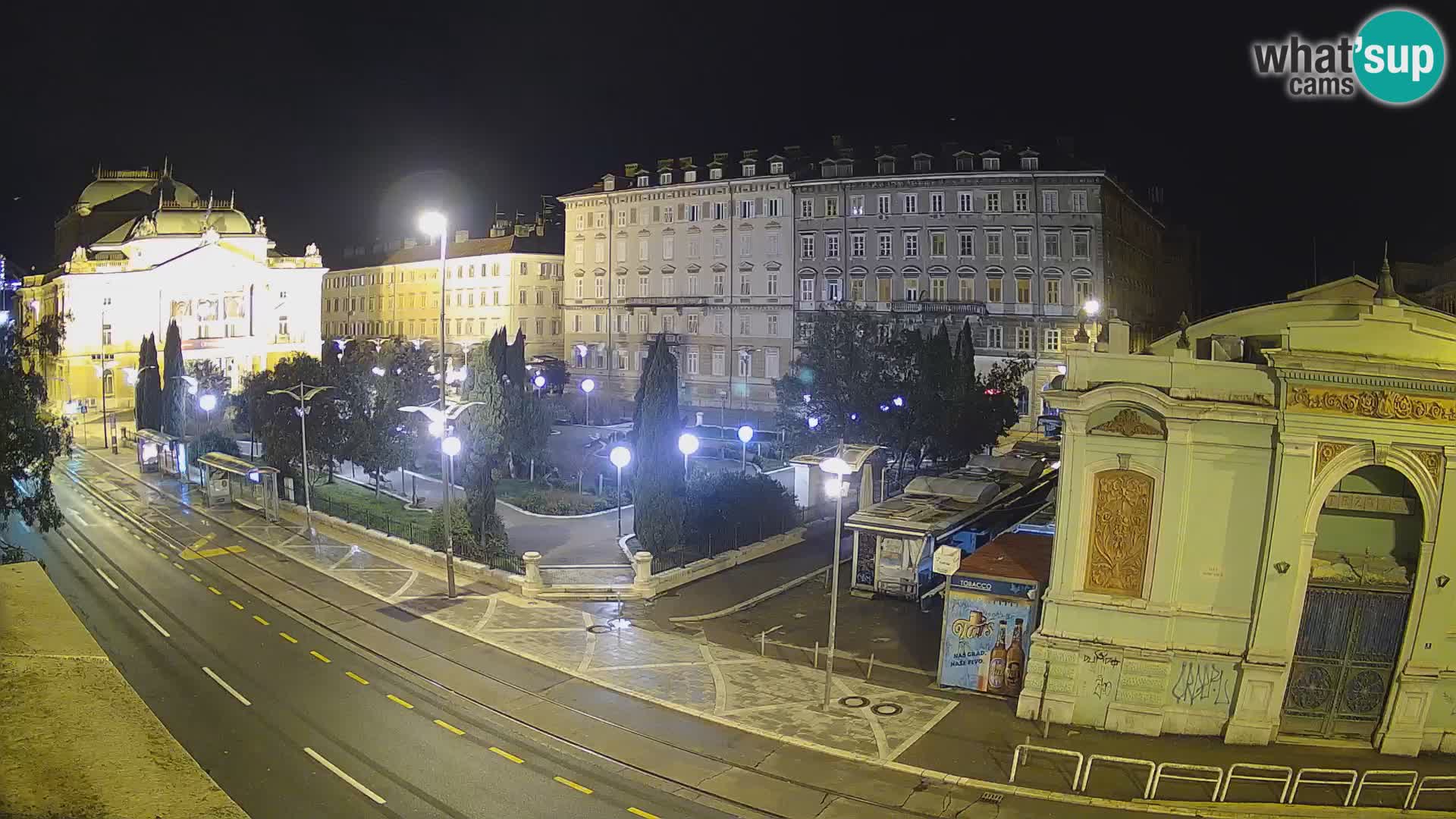 Webcam Fiume – Parco e Teatro nazionale Croato Ivan pl. Zajc