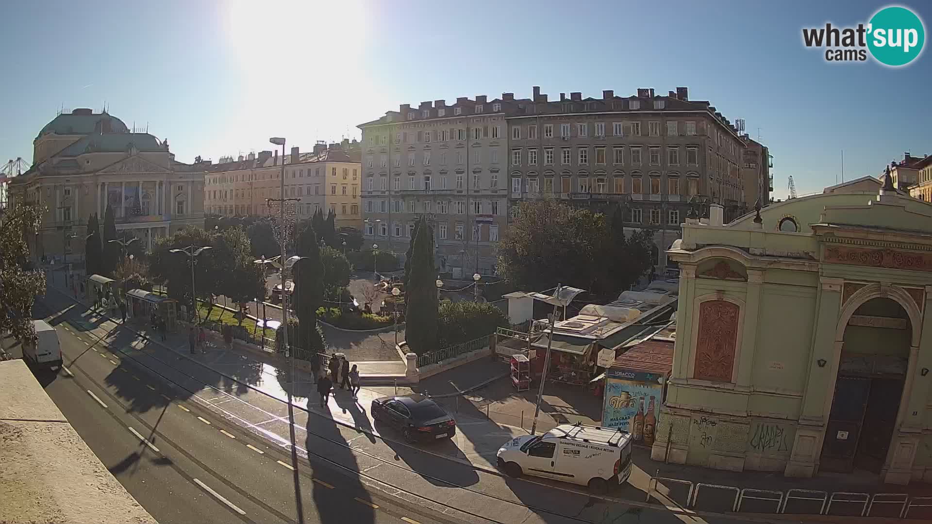 Webcam Fiume – Parco e Teatro nazionale Croato Ivan pl. Zajc