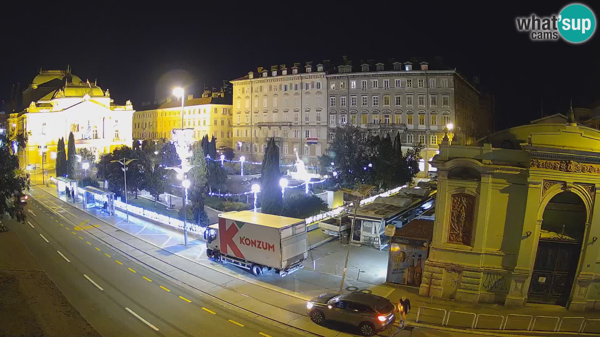 Webcam Rijeka – Parque i Teatro Nacional Croato Ivan pl. Zajc