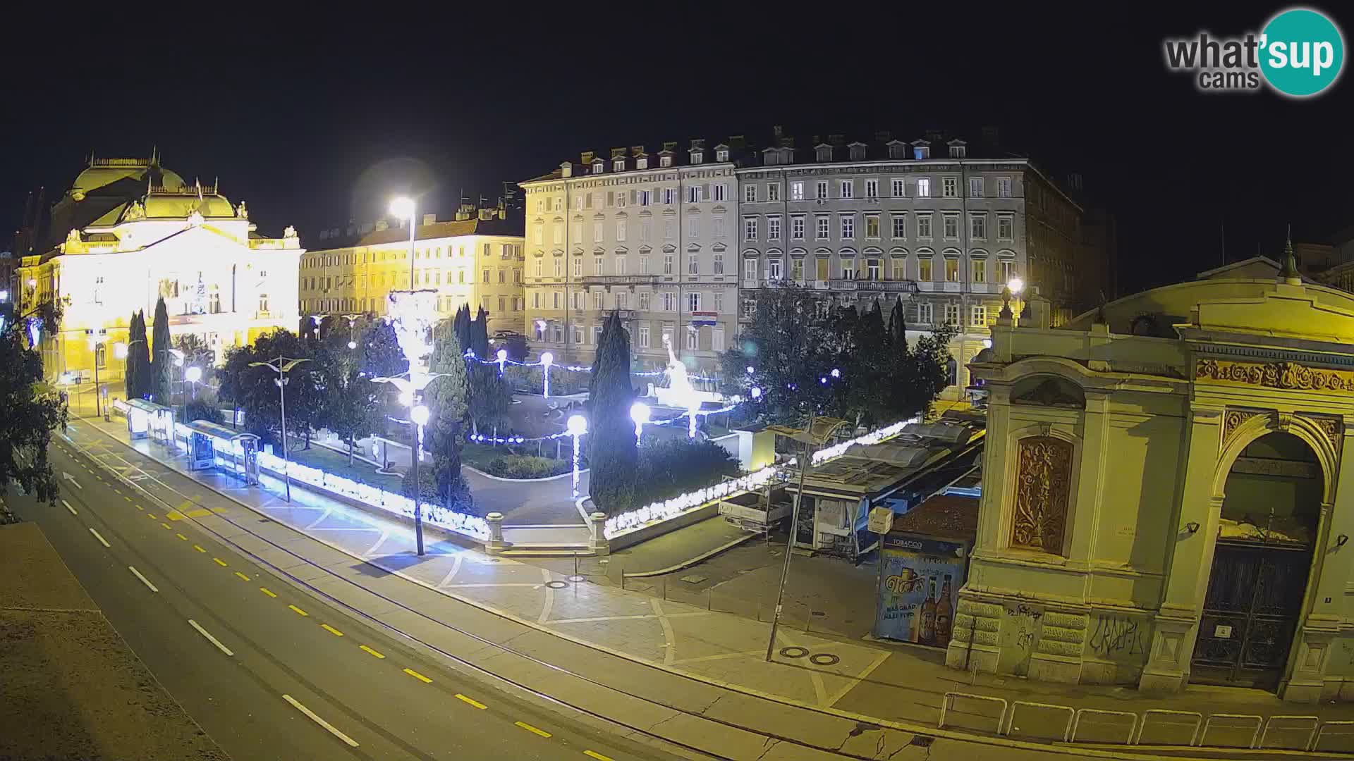 Webcam Rijeka – Park et Théâtre national croate Ivan pl. Zajc
