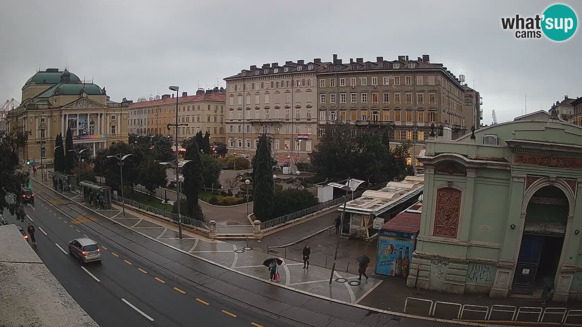 Webcam Rijeka – Park et Théâtre national croate Ivan pl. Zajc