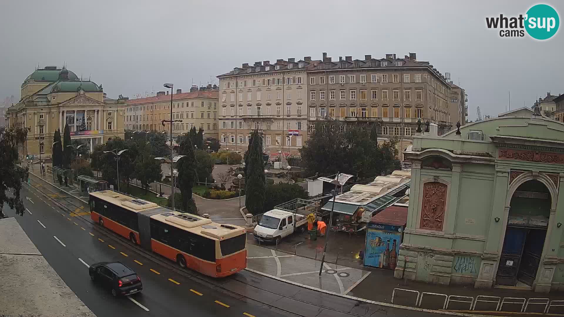 Webcam Rijeka – Park and  Croatian National Theatre Ivan pl. Zajc