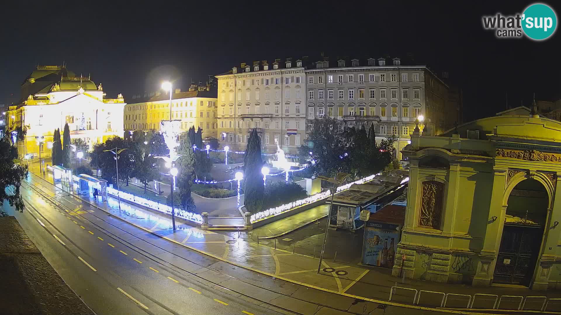 Webcam Rijeka – Park et Théâtre national croate Ivan pl. Zajc