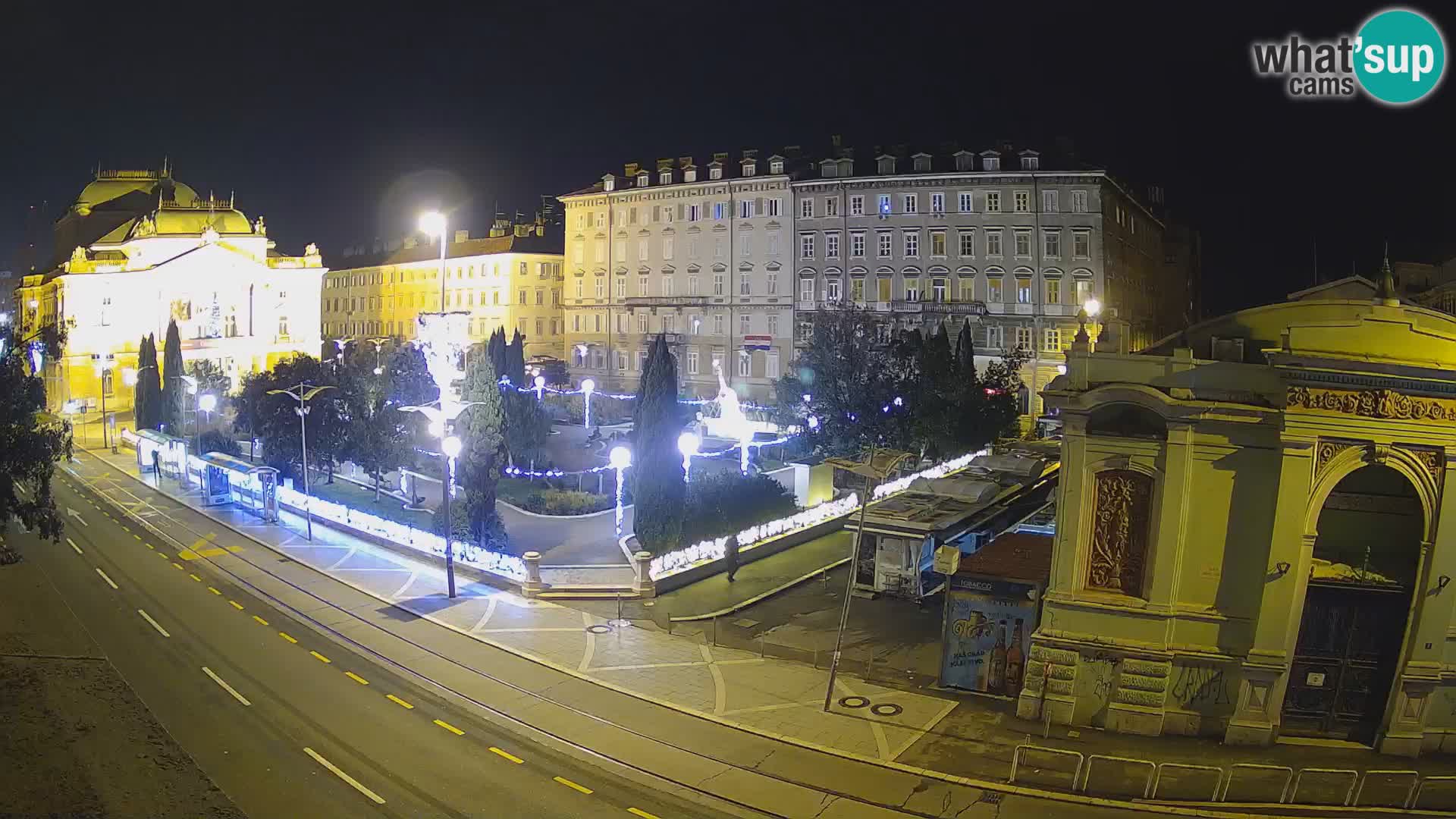 Webcam Rijeka – Park et Théâtre national croate Ivan pl. Zajc