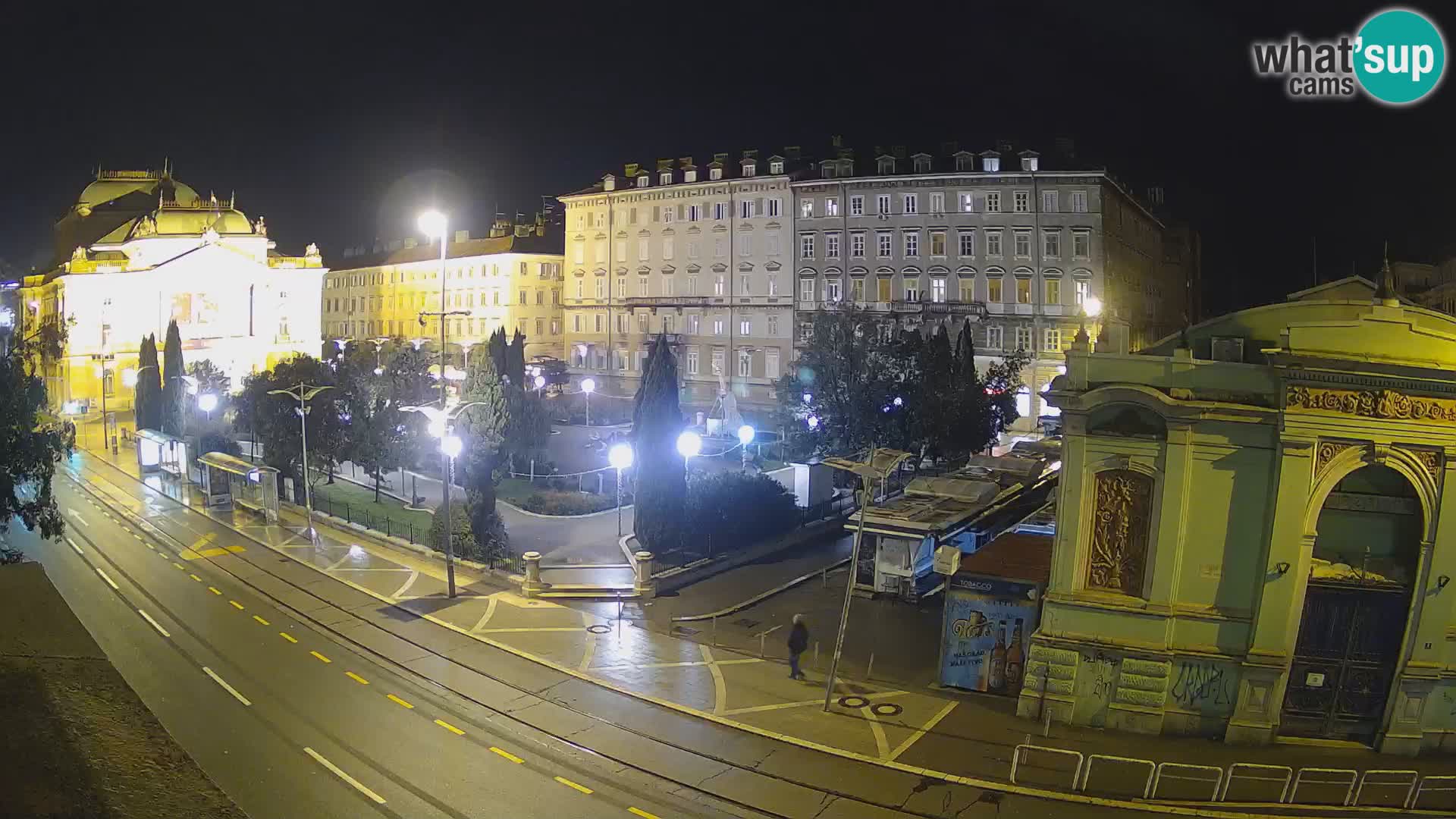 Webcam Rijeka – Park et Théâtre national croate Ivan pl. Zajc