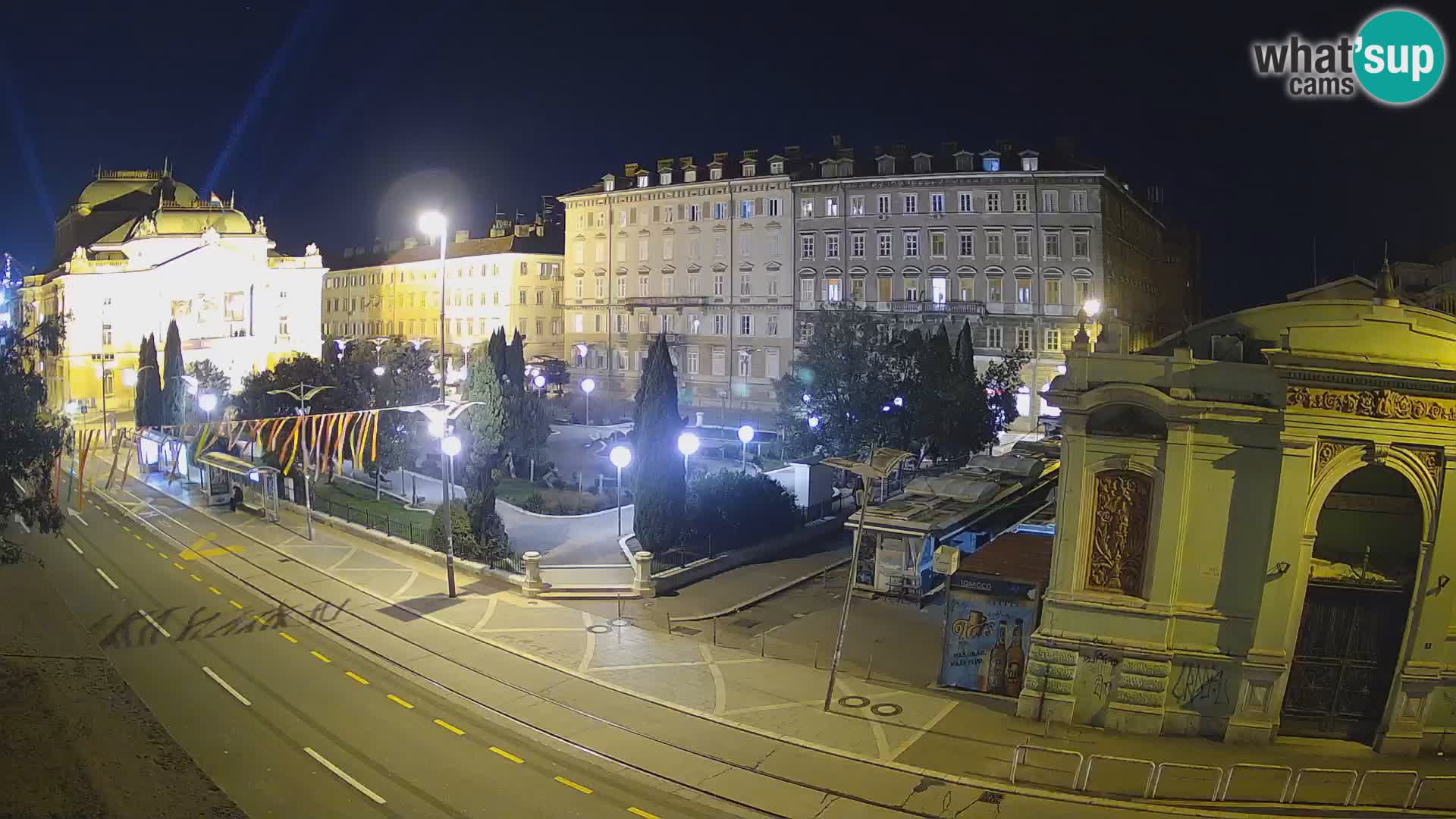 Webcam Rijeka – Park et Théâtre national croate Ivan pl. Zajc