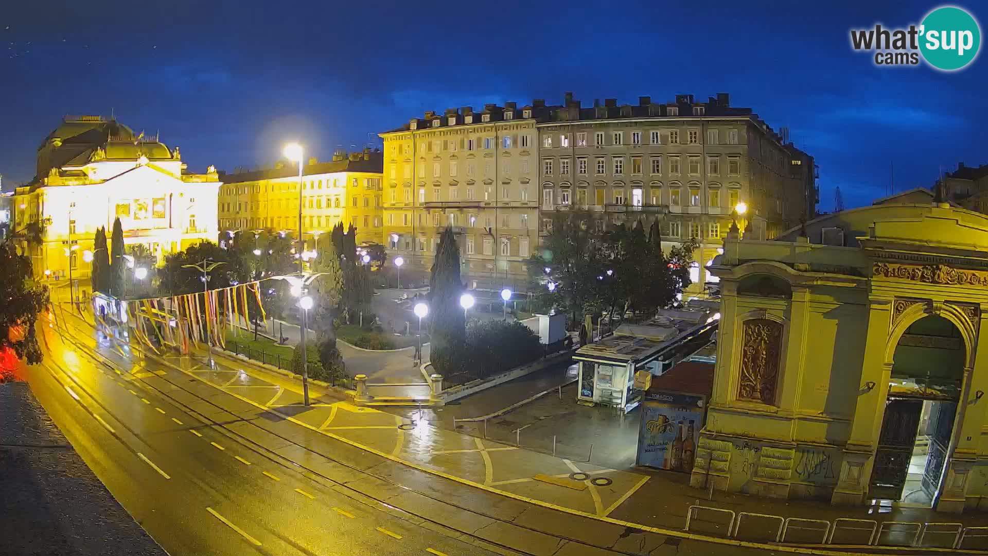 Webcam Rijeka – Park et Théâtre national croate Ivan pl. Zajc