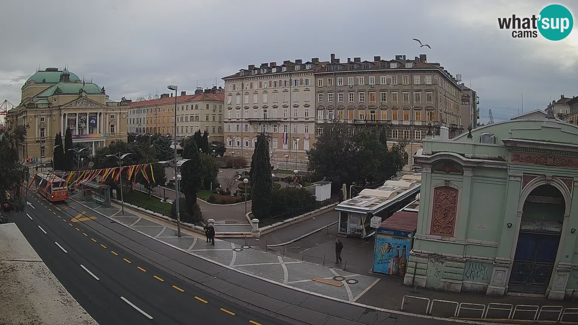 Webcam Rijeka – Park and  Croatian National Theatre Ivan pl. Zajc