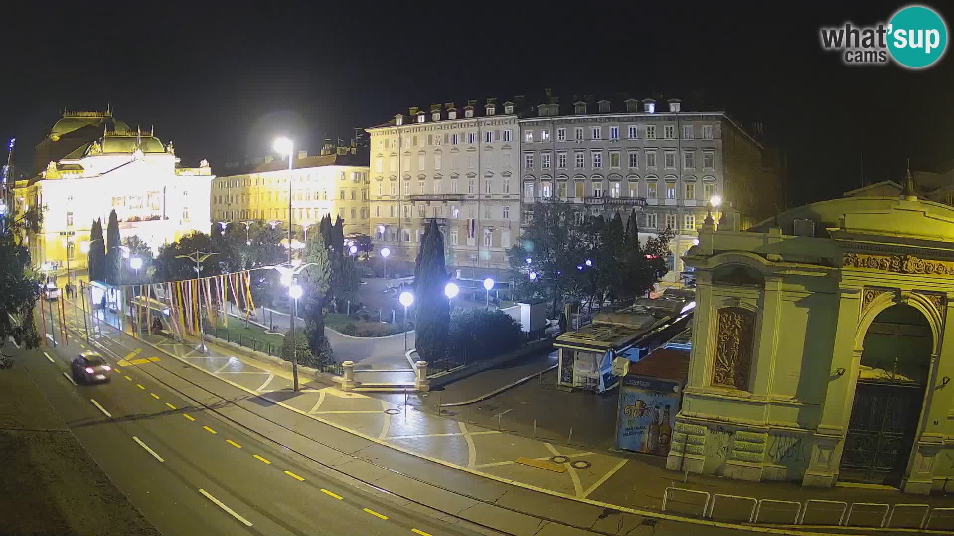 Webcam Rijeka – Park et Théâtre national croate Ivan pl. Zajc