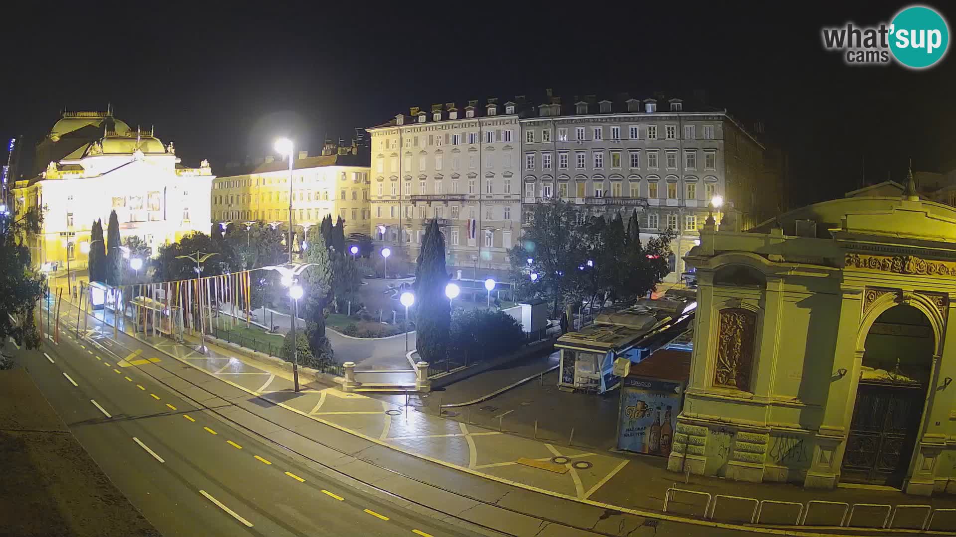 Webcam Rijeka – Park et Théâtre national croate Ivan pl. Zajc
