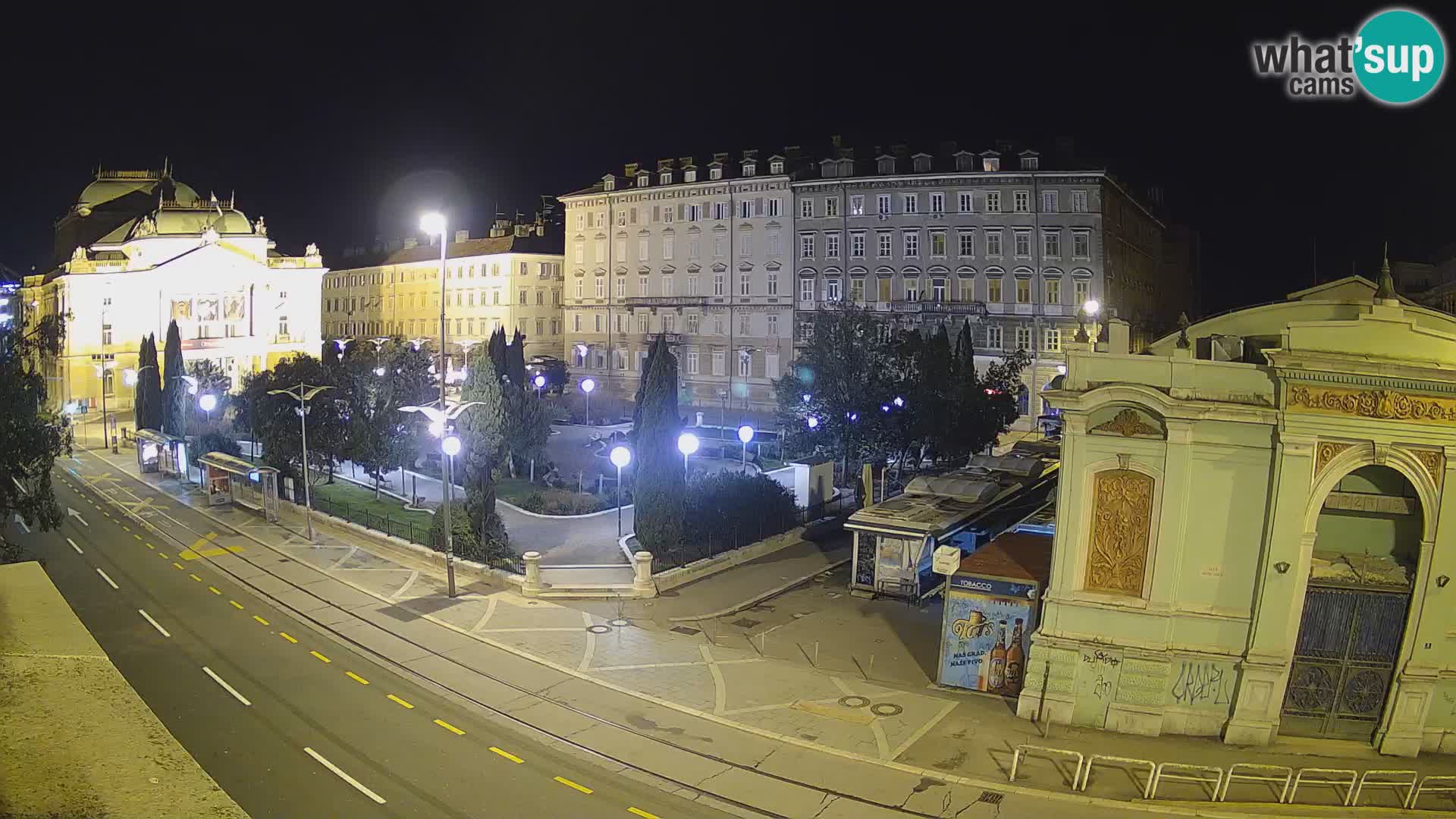 Webcam Rijeka – Park et Théâtre national croate Ivan pl. Zajc