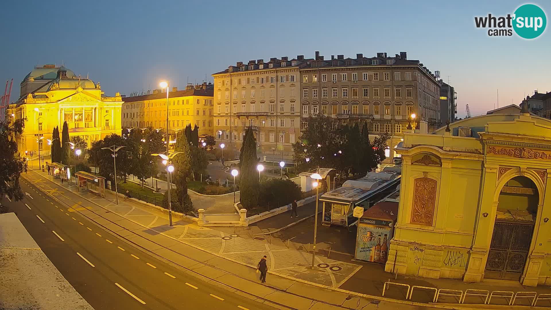 Webcam Rijeka – Parque i Teatro Nacional Croato Ivan pl. Zajc
