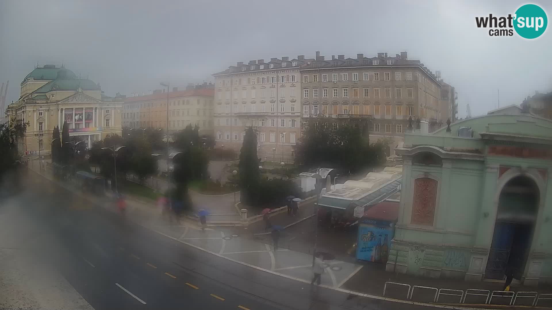 Webcam Fiume – Parco e Teatro nazionale Croato Ivan pl. Zajc