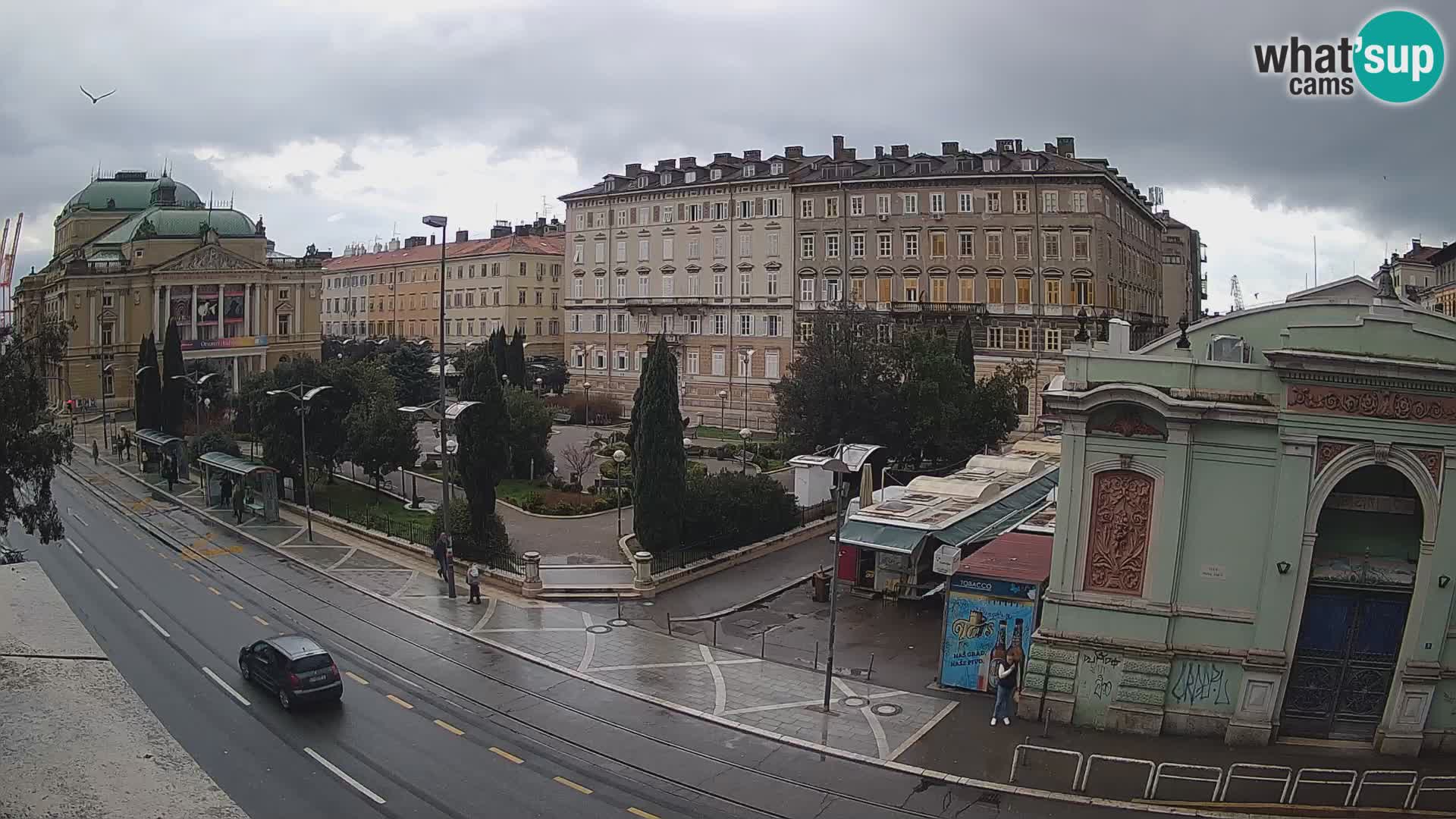 Webcam Rijeka – Park et Théâtre national croate Ivan pl. Zajc