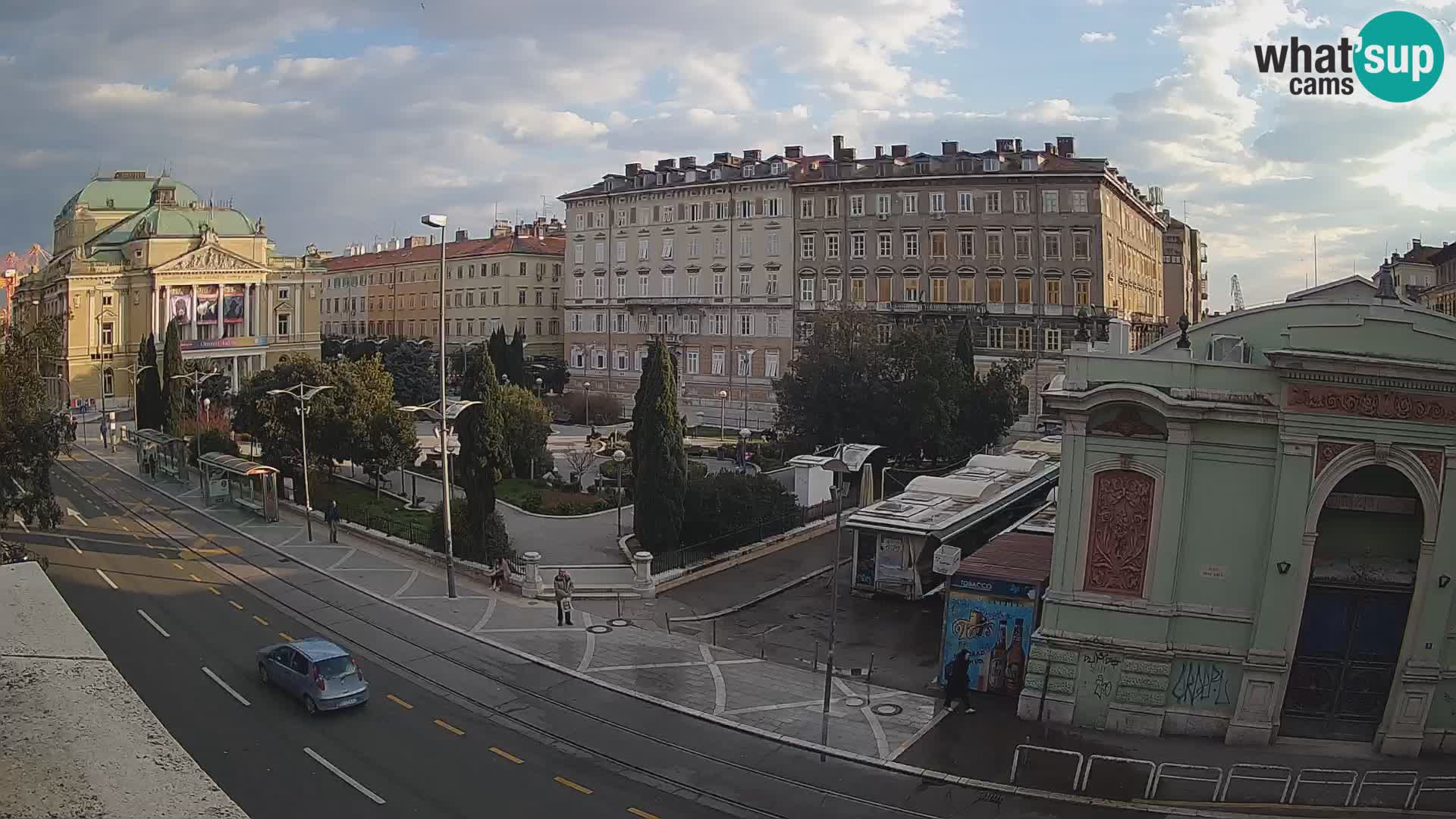 Webcam Rijeka – Park et Théâtre national croate Ivan pl. Zajc