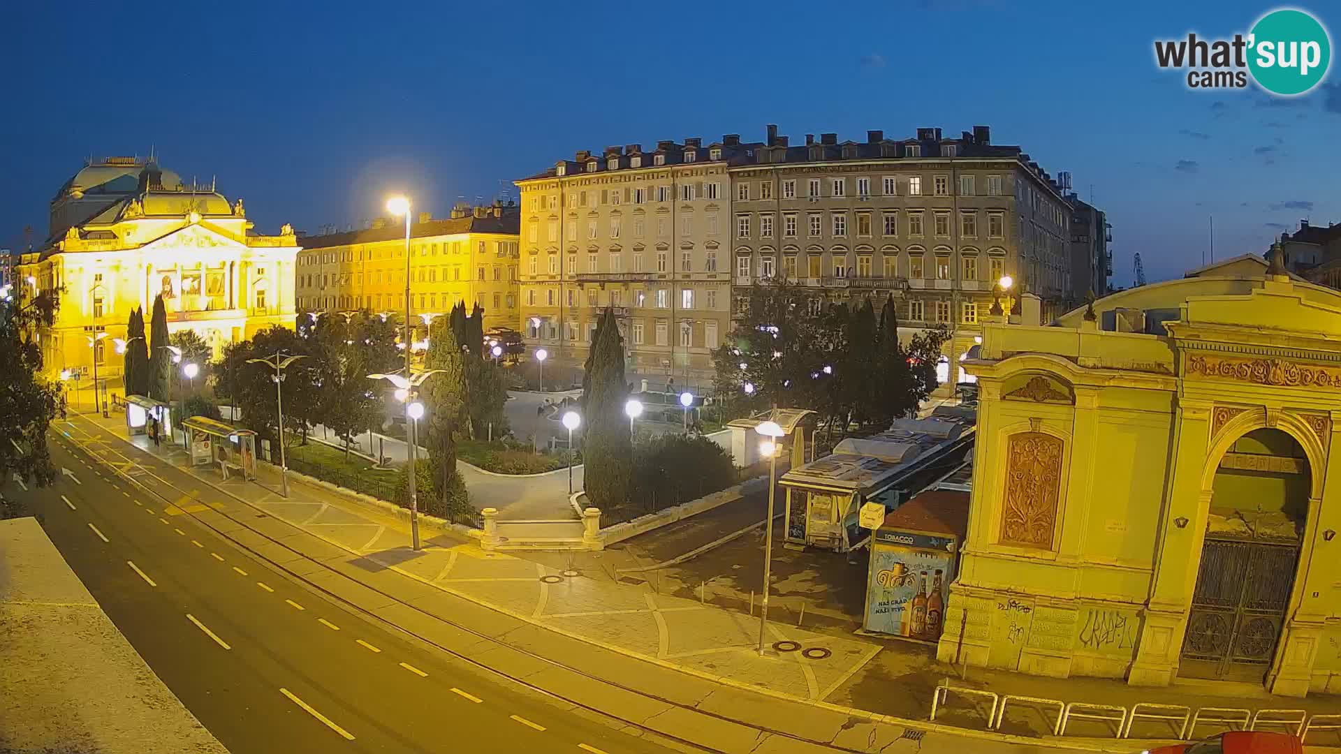 Webcam Rijeka – Park and  Croatian National Theatre Ivan pl. Zajc