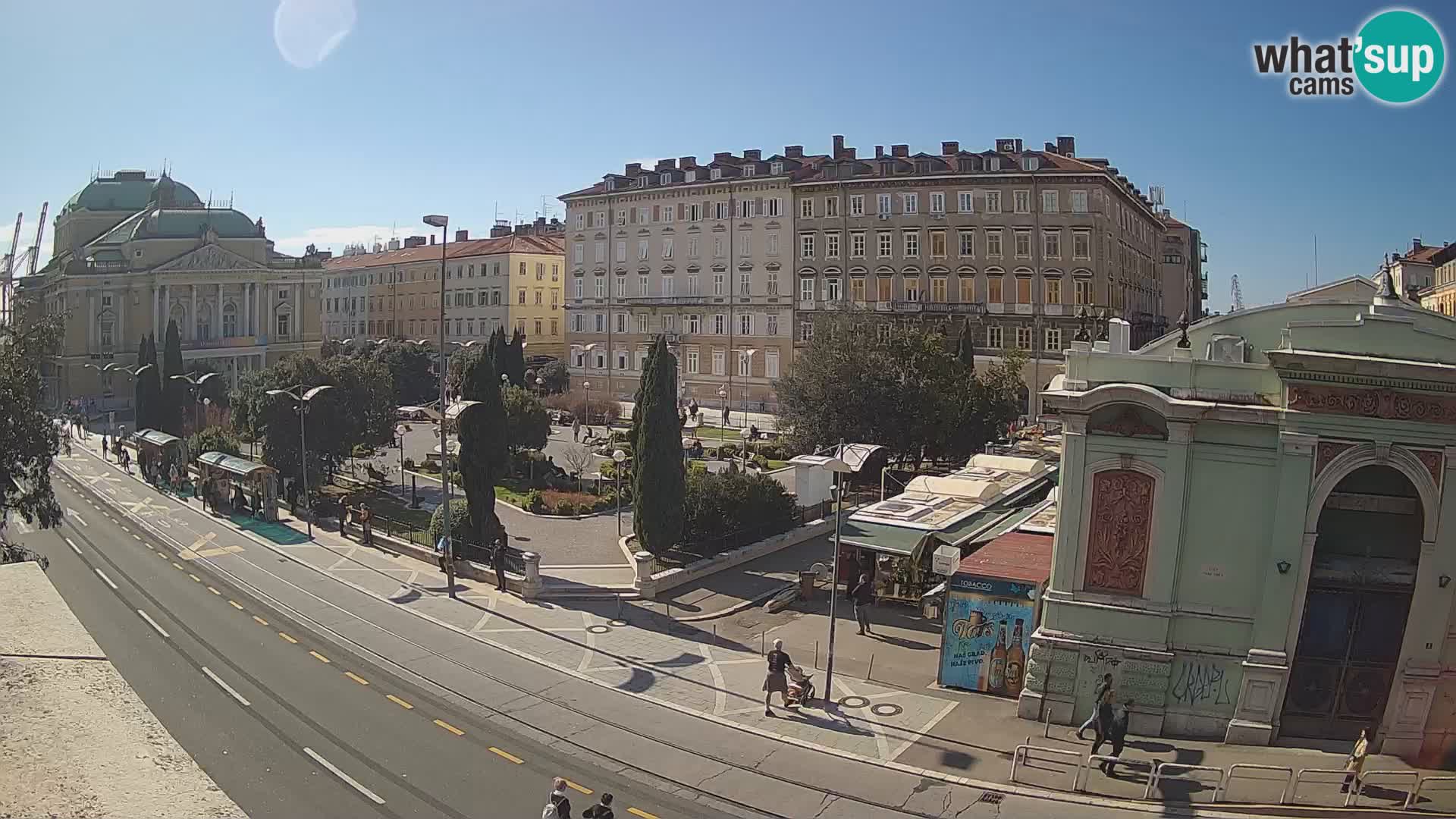 Webcam Rijeka – Park et Théâtre national croate Ivan pl. Zajc