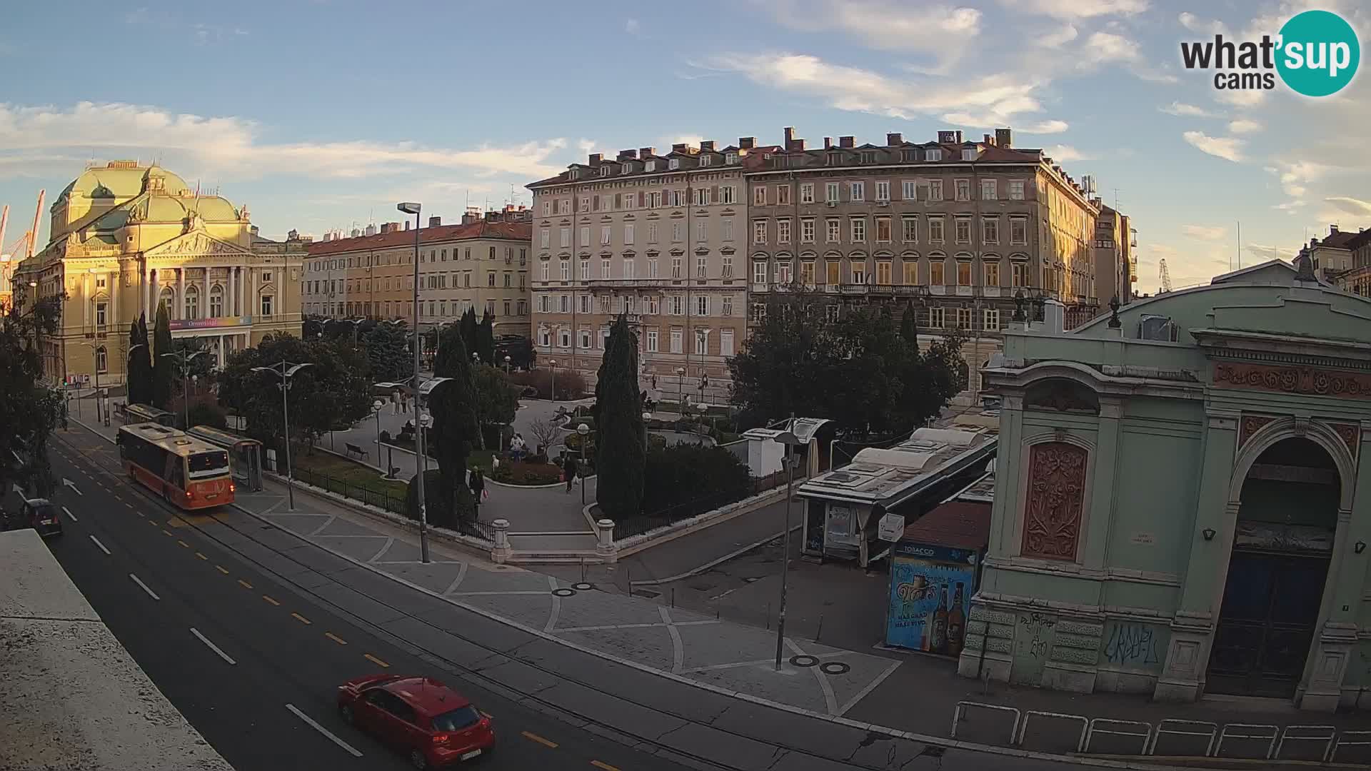 Webcam Fiume – Parco e Teatro nazionale Croato Ivan pl. Zajc