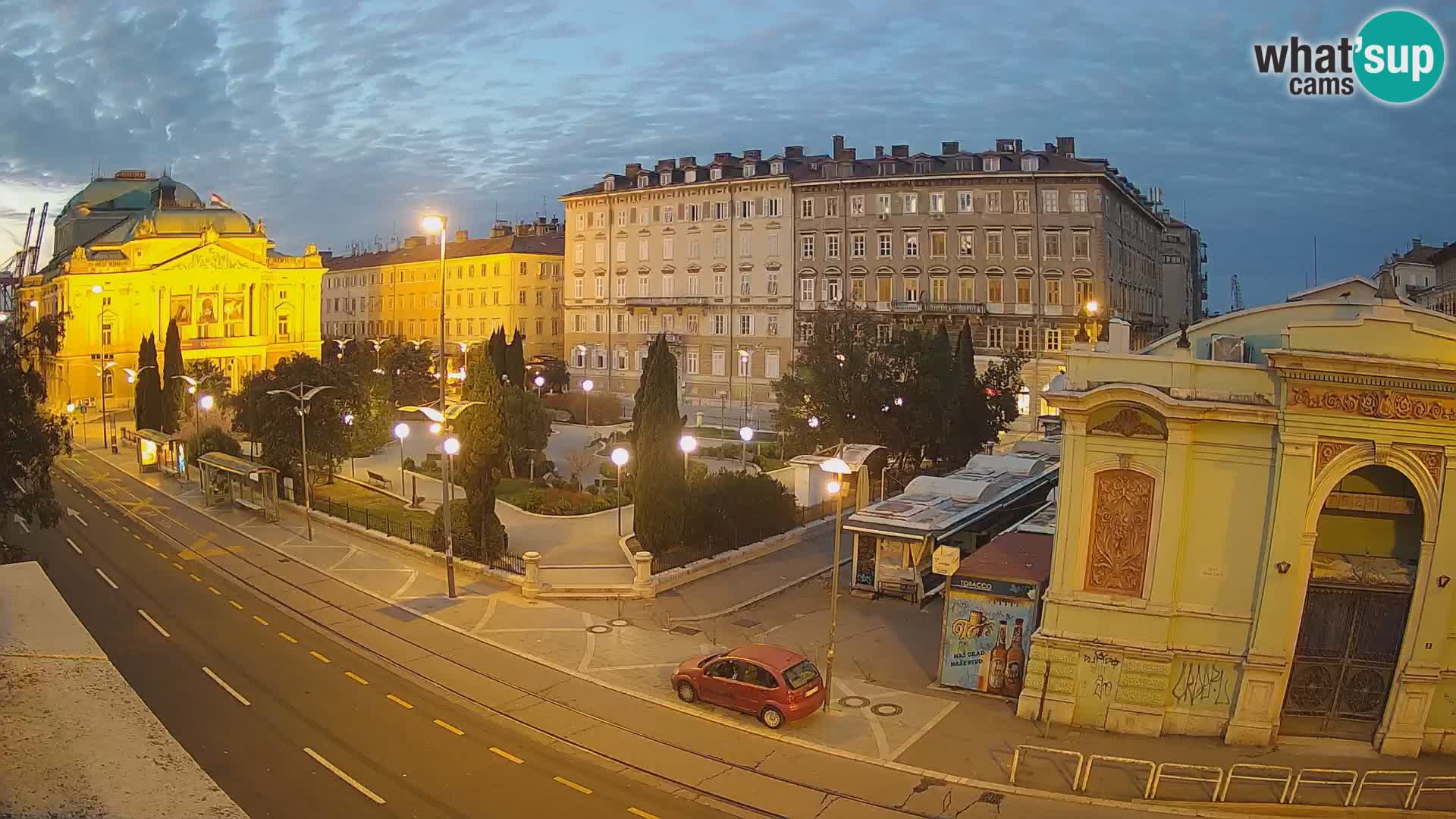 Webcam Rijeka – Park et Théâtre national croate Ivan pl. Zajc