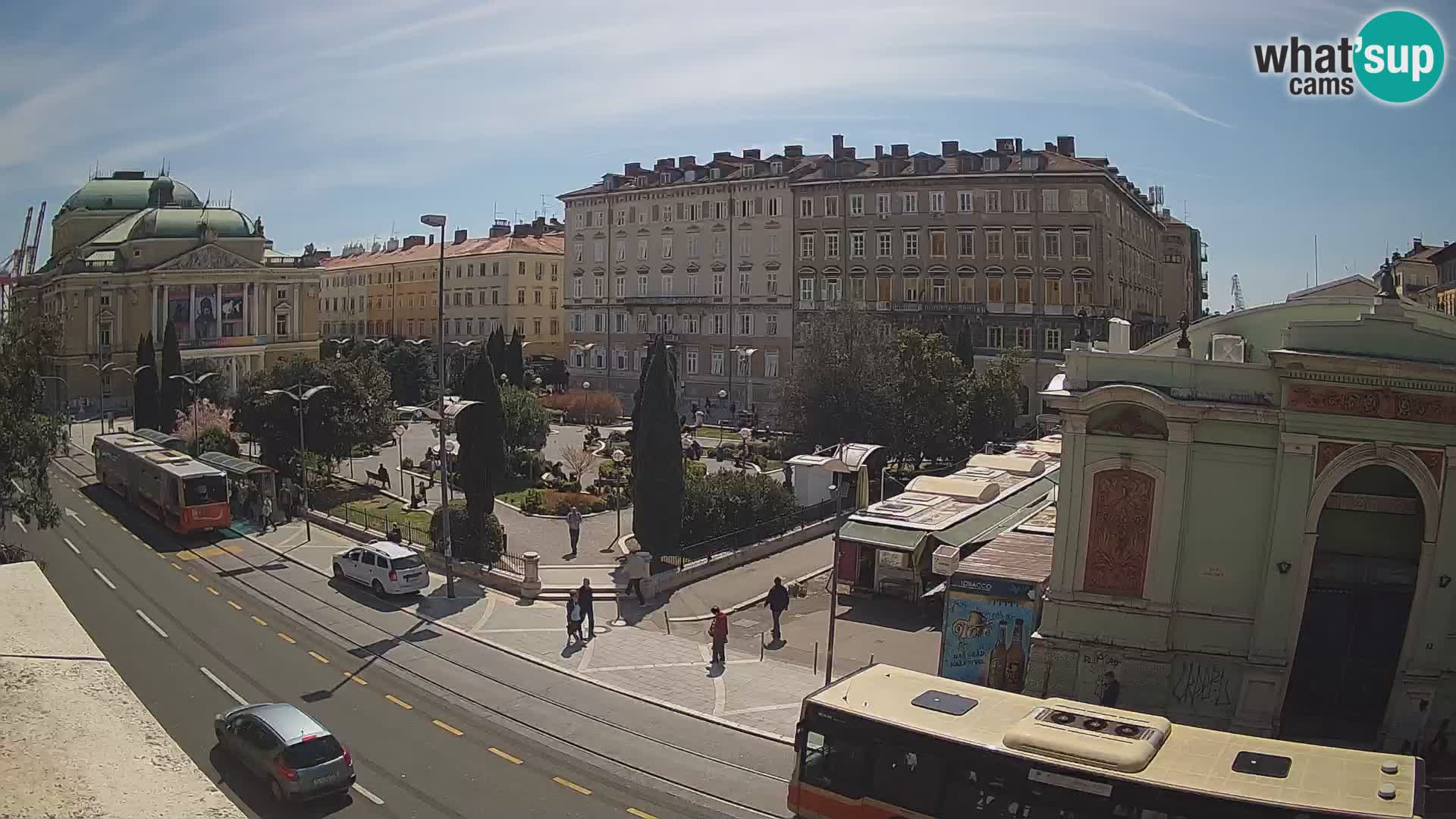 Webcam Rijeka – Parque i Teatro Nacional Croato Ivan pl. Zajc