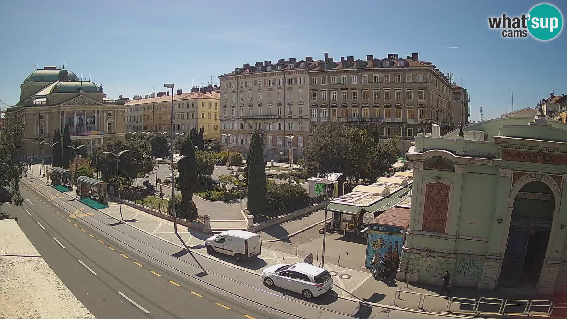 Webcam Rijeka – Park et Théâtre national croate Ivan pl. Zajc