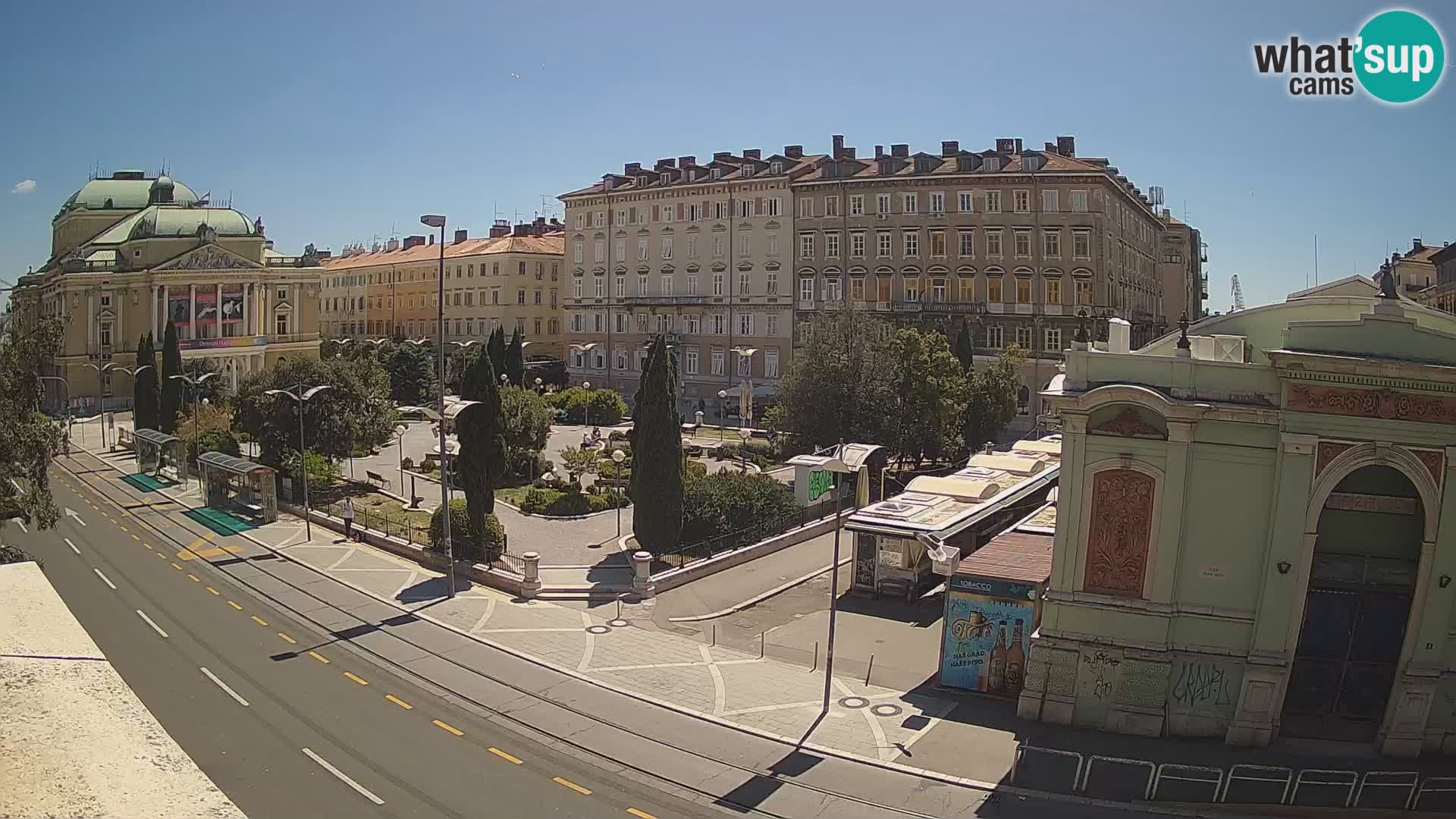 Webcam Rijeka – Park et Théâtre national croate Ivan pl. Zajc