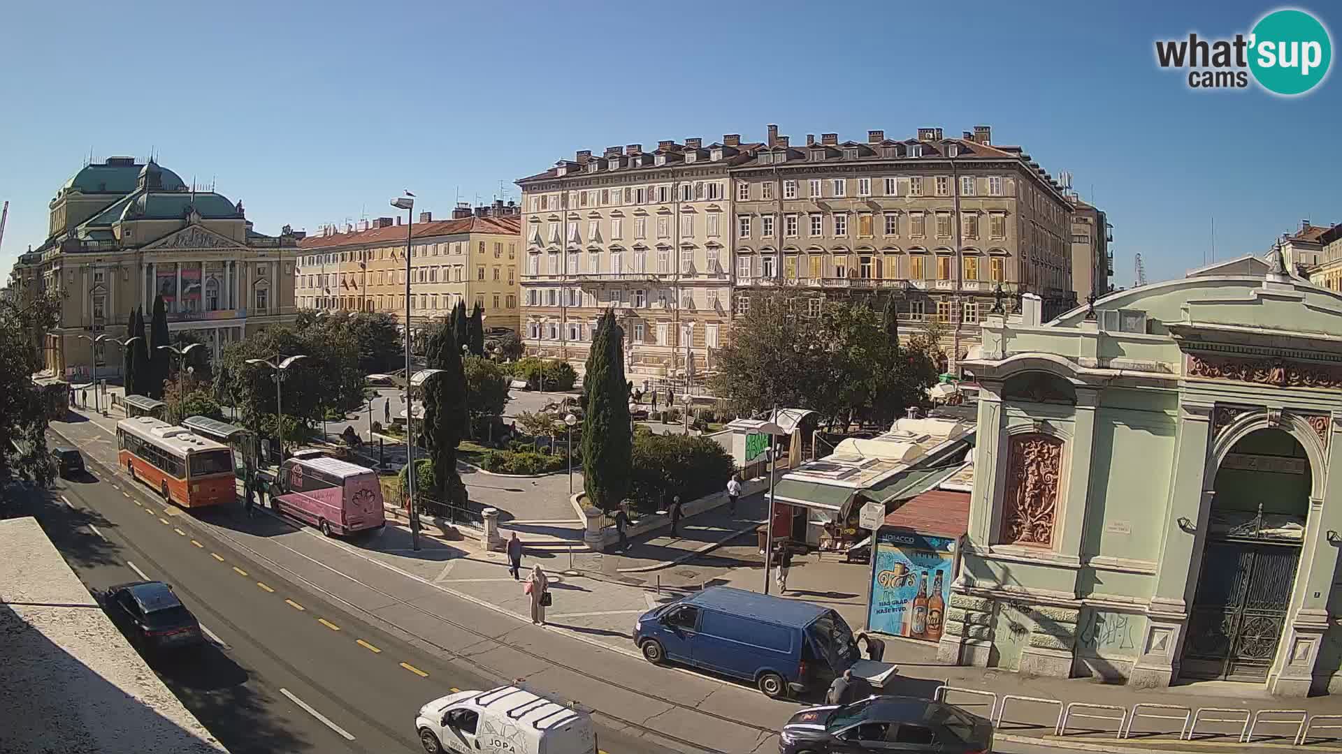 Webcam Rijeka – Park and  Croatian National Theatre Ivan pl. Zajc