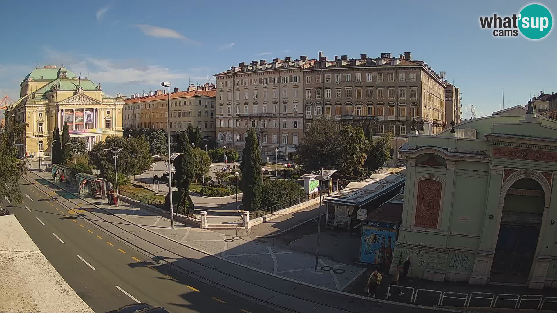 Webcam Rijeka – Park et Théâtre national croate Ivan pl. Zajc