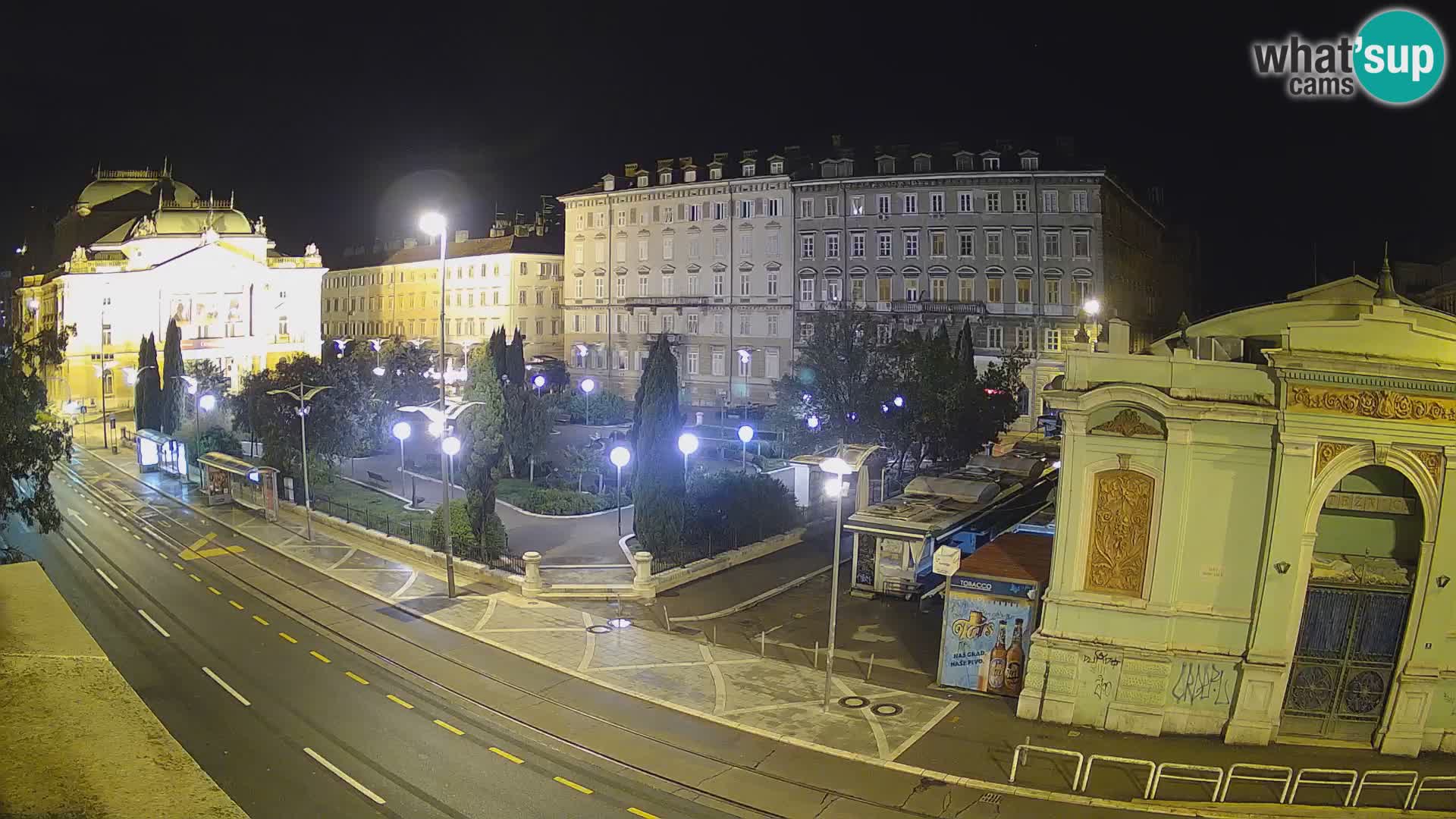 Webcam Fiume – Parco e Teatro nazionale Croato Ivan pl. Zajc