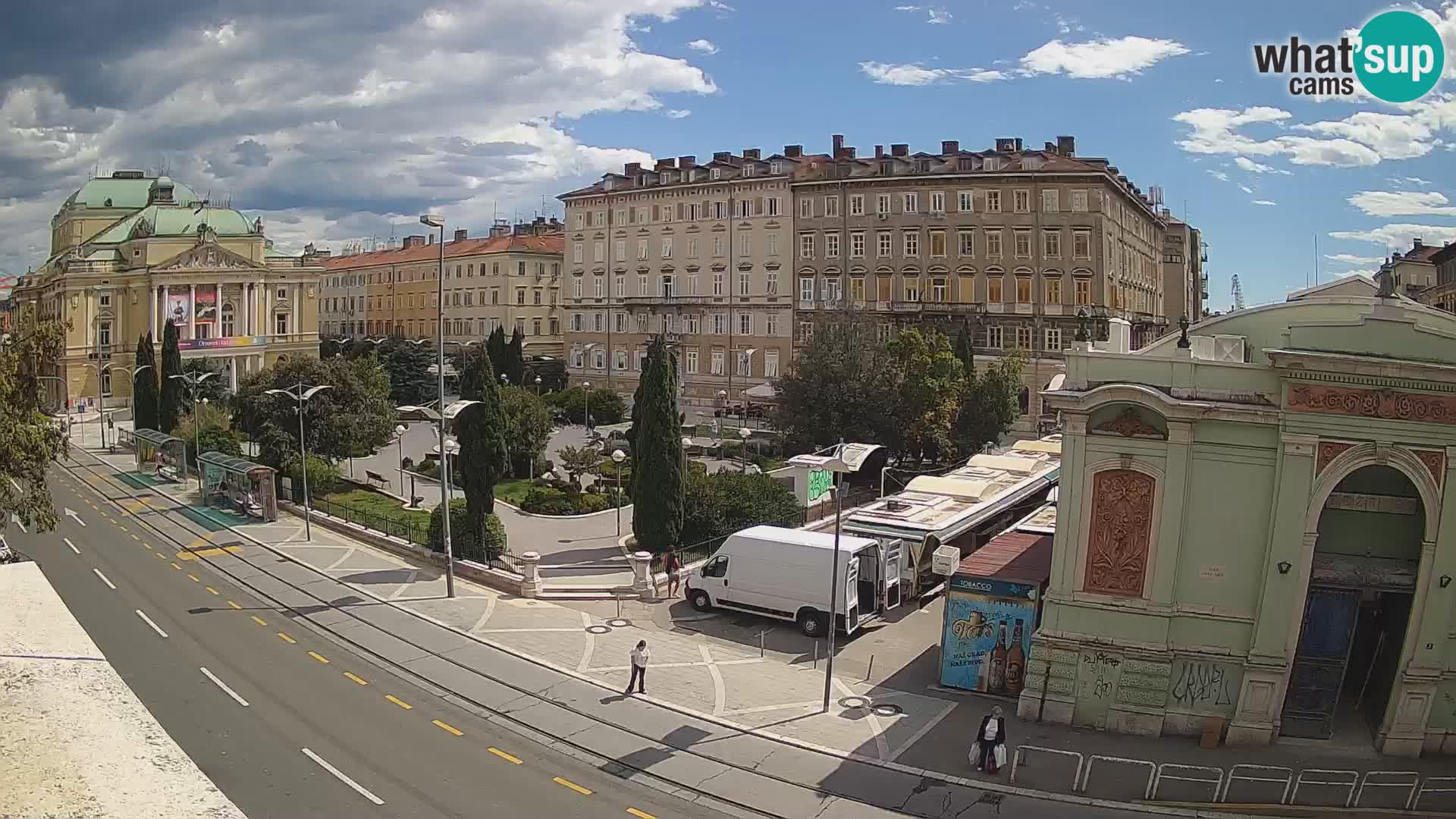Webcam Rijeka – Park et Théâtre national croate Ivan pl. Zajc