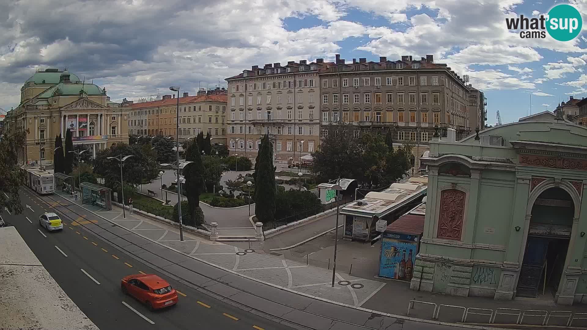 Webcam Fiume – Parco e Teatro nazionale Croato Ivan pl. Zajc