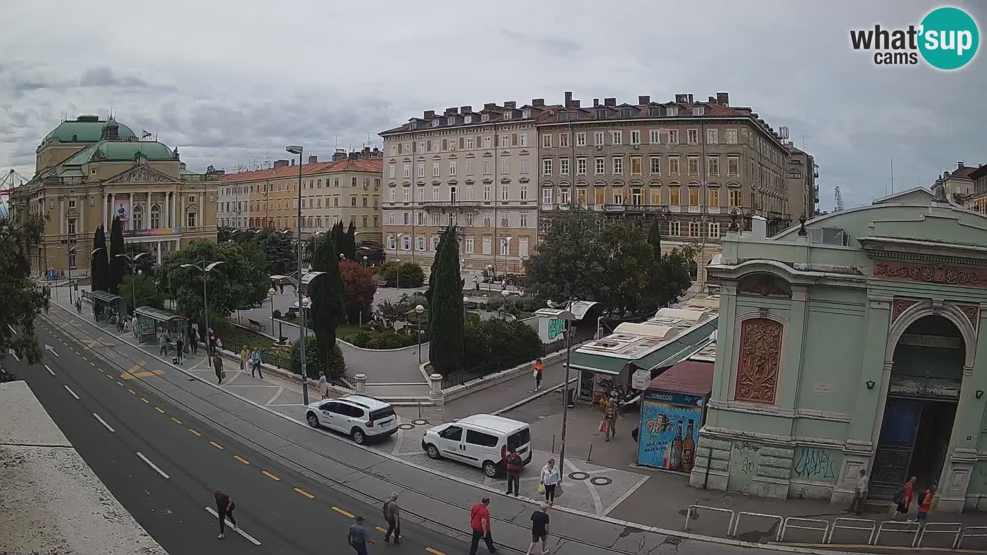 Webcam Rijeka – Park et Théâtre national croate Ivan pl. Zajc