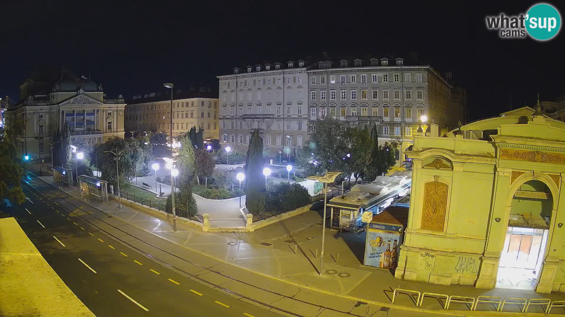 Webcam Rijeka – Park et Théâtre national croate Ivan pl. Zajc
