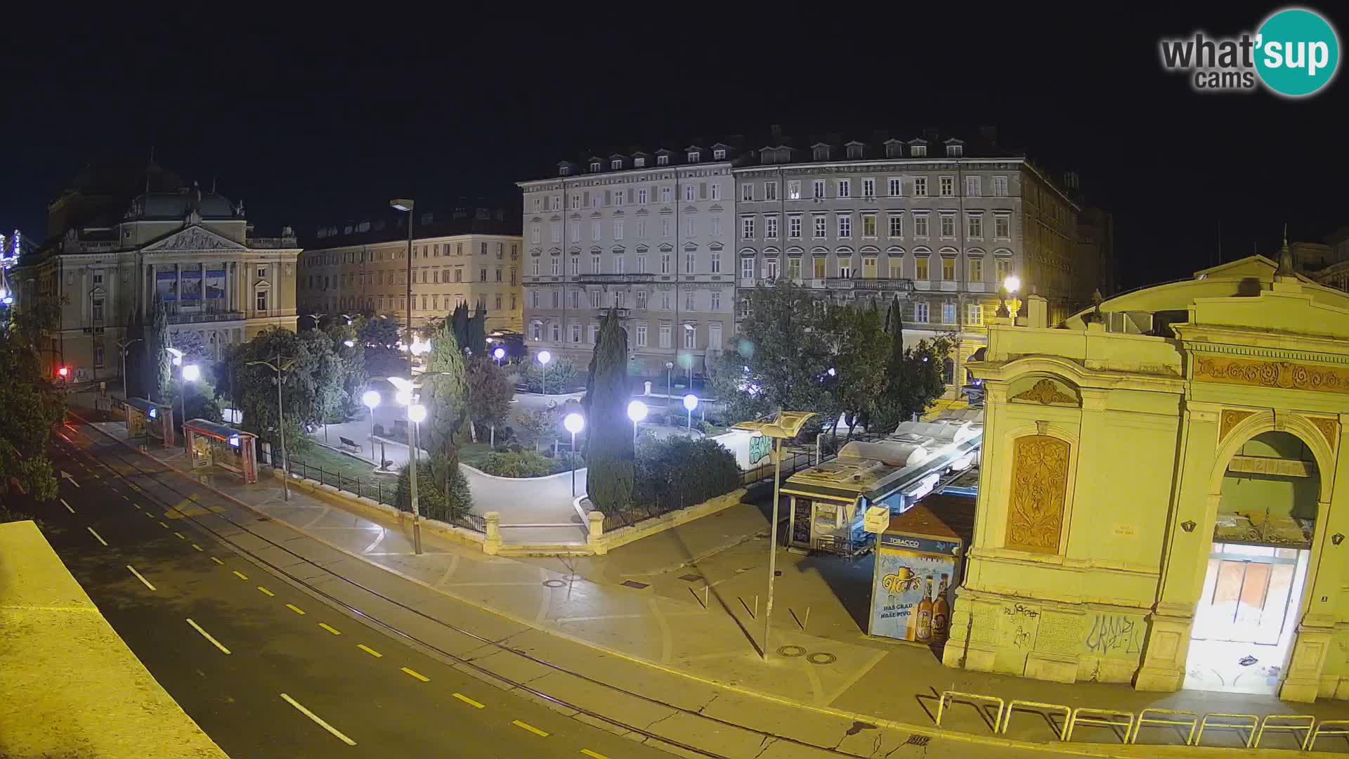 Webcam Fiume – Parco e Teatro nazionale Croato Ivan pl. Zajc