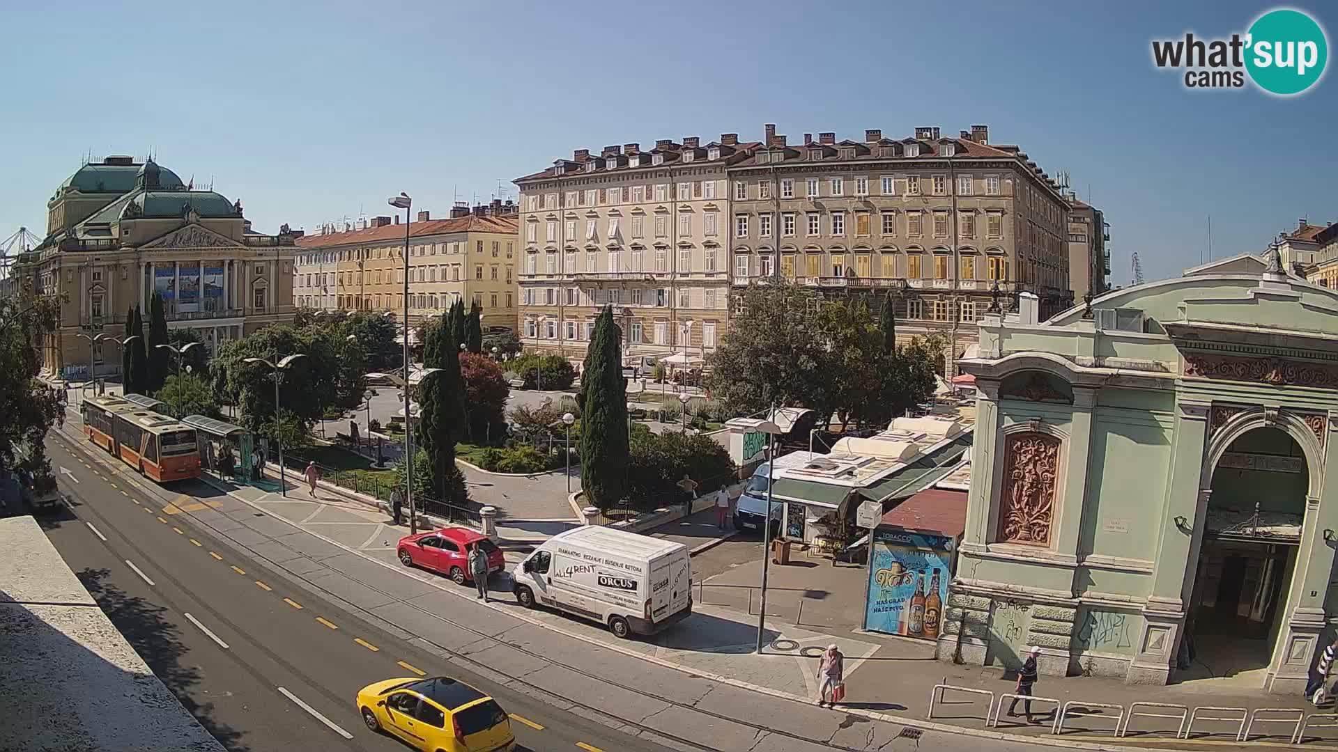 Webcam Rijeka – Park et Théâtre national croate Ivan pl. Zajc
