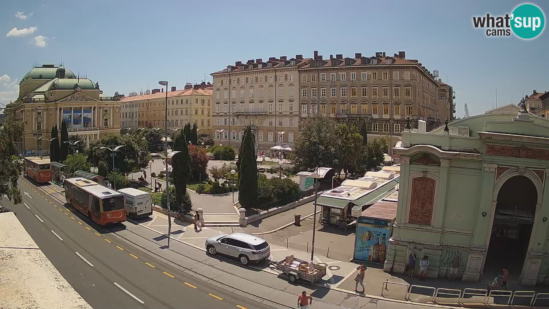 Webcam Fiume – Parco e Teatro nazionale Croato Ivan pl. Zajc