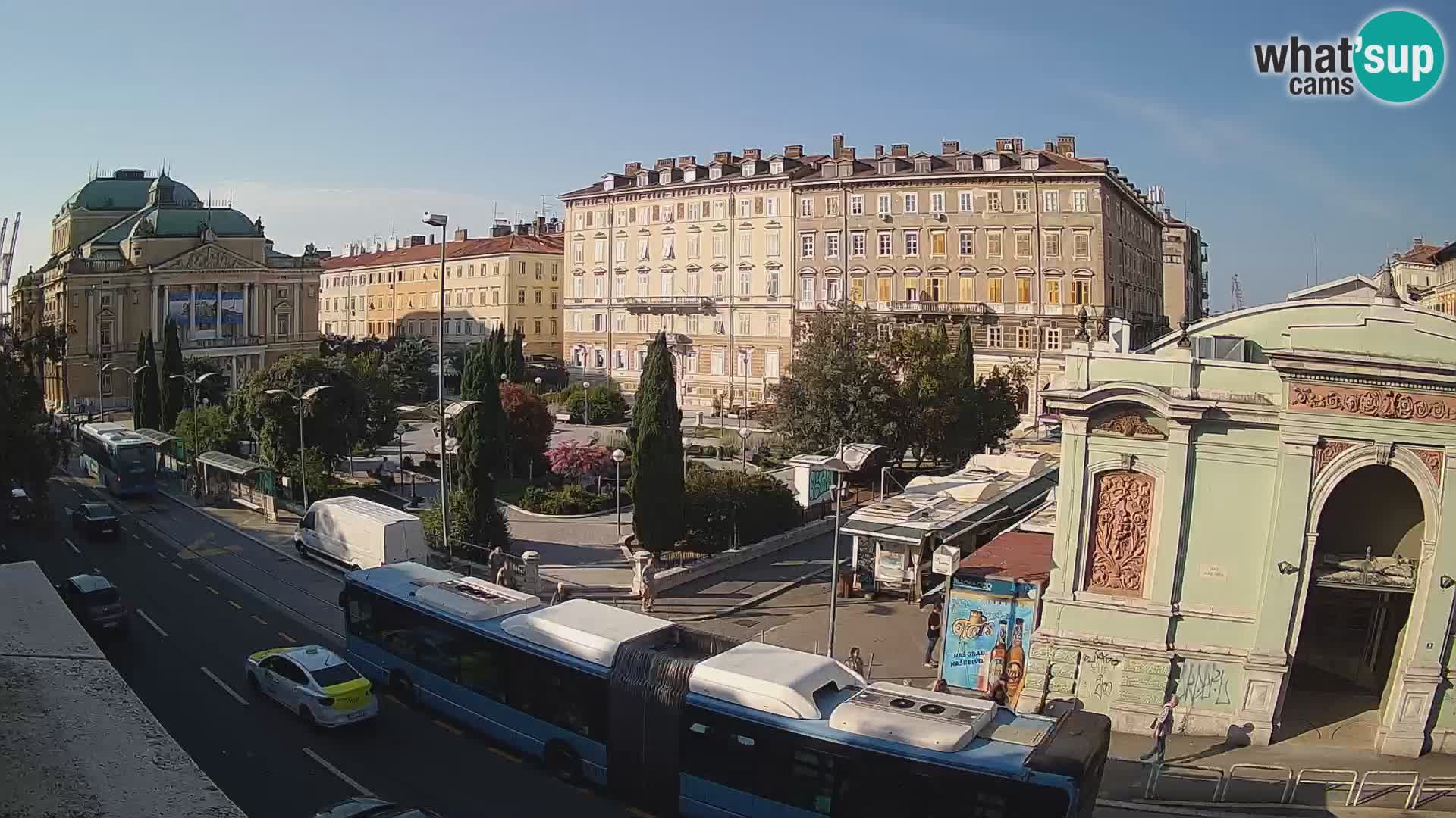 Webcam Rijeka – Park and  Croatian National Theatre Ivan pl. Zajc