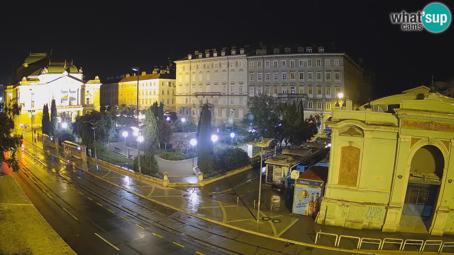 Webcam Fiume – Parco e Teatro nazionale Croato Ivan pl. Zajc