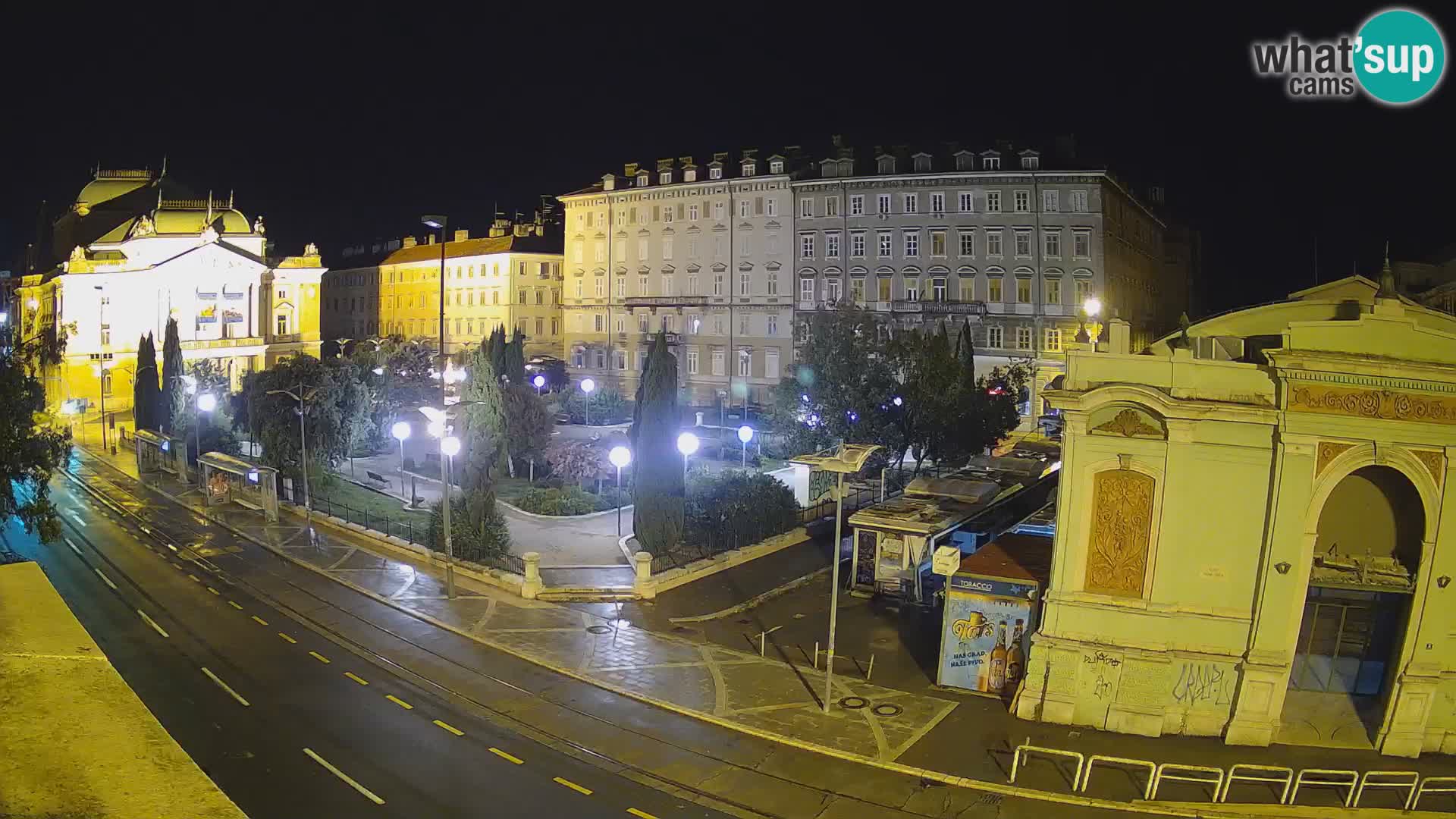 Webcam Rijeka – Park et Théâtre national croate Ivan pl. Zajc