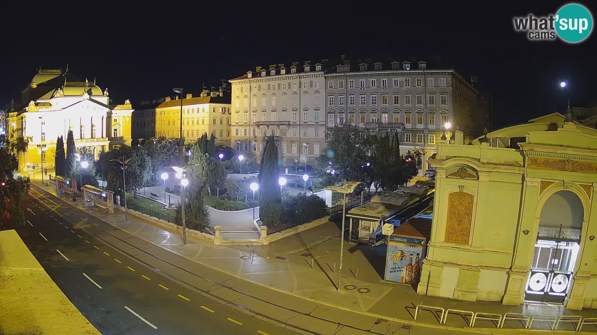 Webcam Fiume – Parco e Teatro nazionale Croato Ivan pl. Zajc