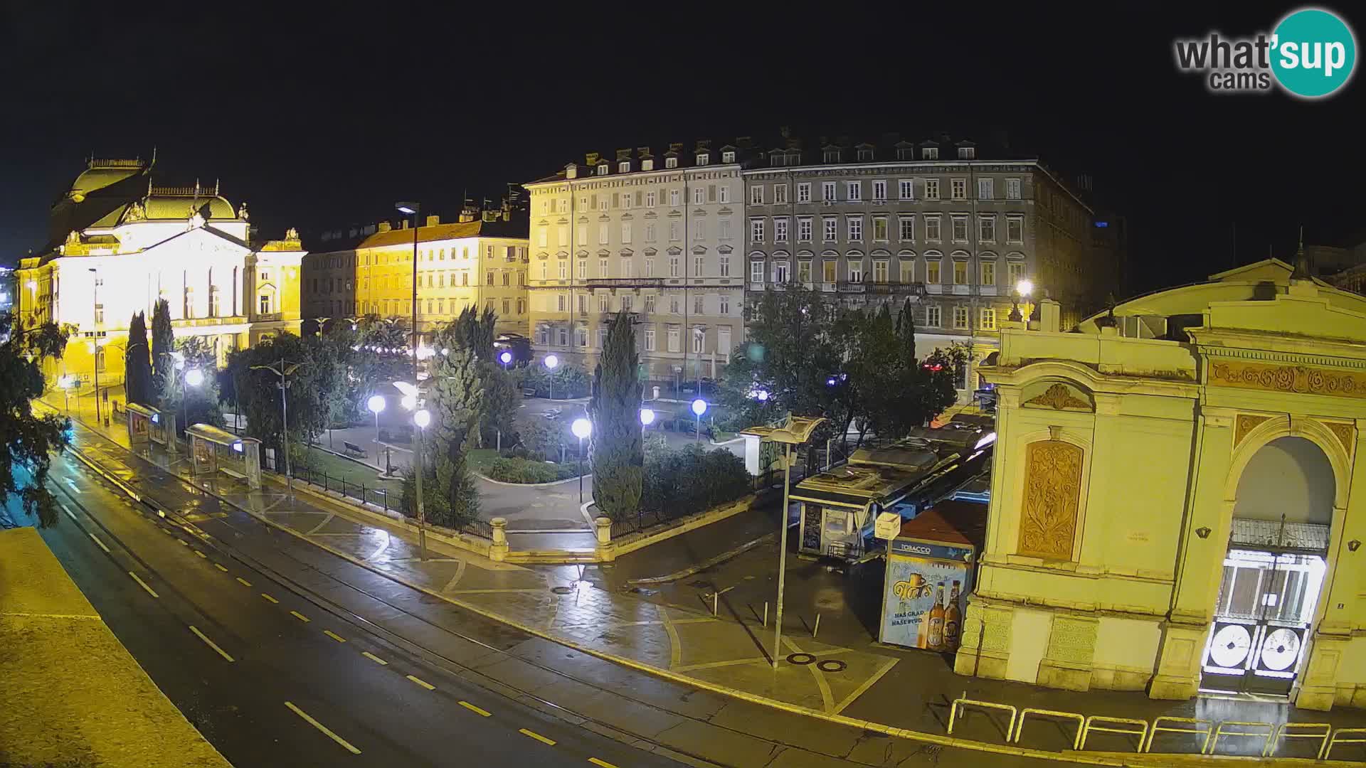 Webcam Rijeka – Park et Théâtre national croate Ivan pl. Zajc